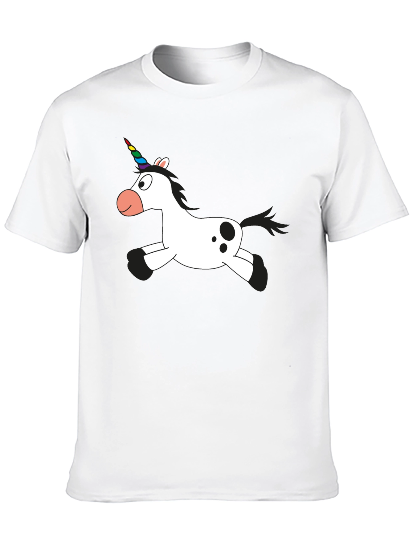 Unicorn Cartoon Black T-Shirt