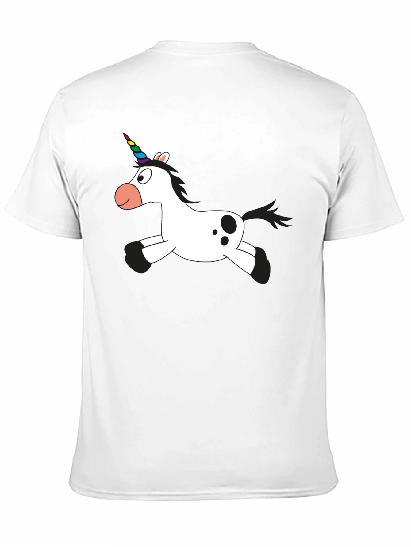 Unicorn Cartoon Black T-Shirt