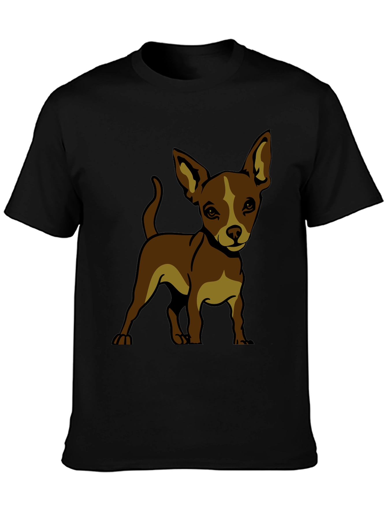 Chihuahua Dog Graphic T-Shirt - Black