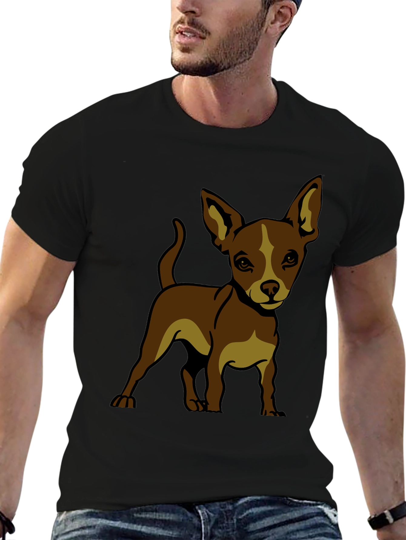Chihuahua Dog Graphic T-Shirt - Black