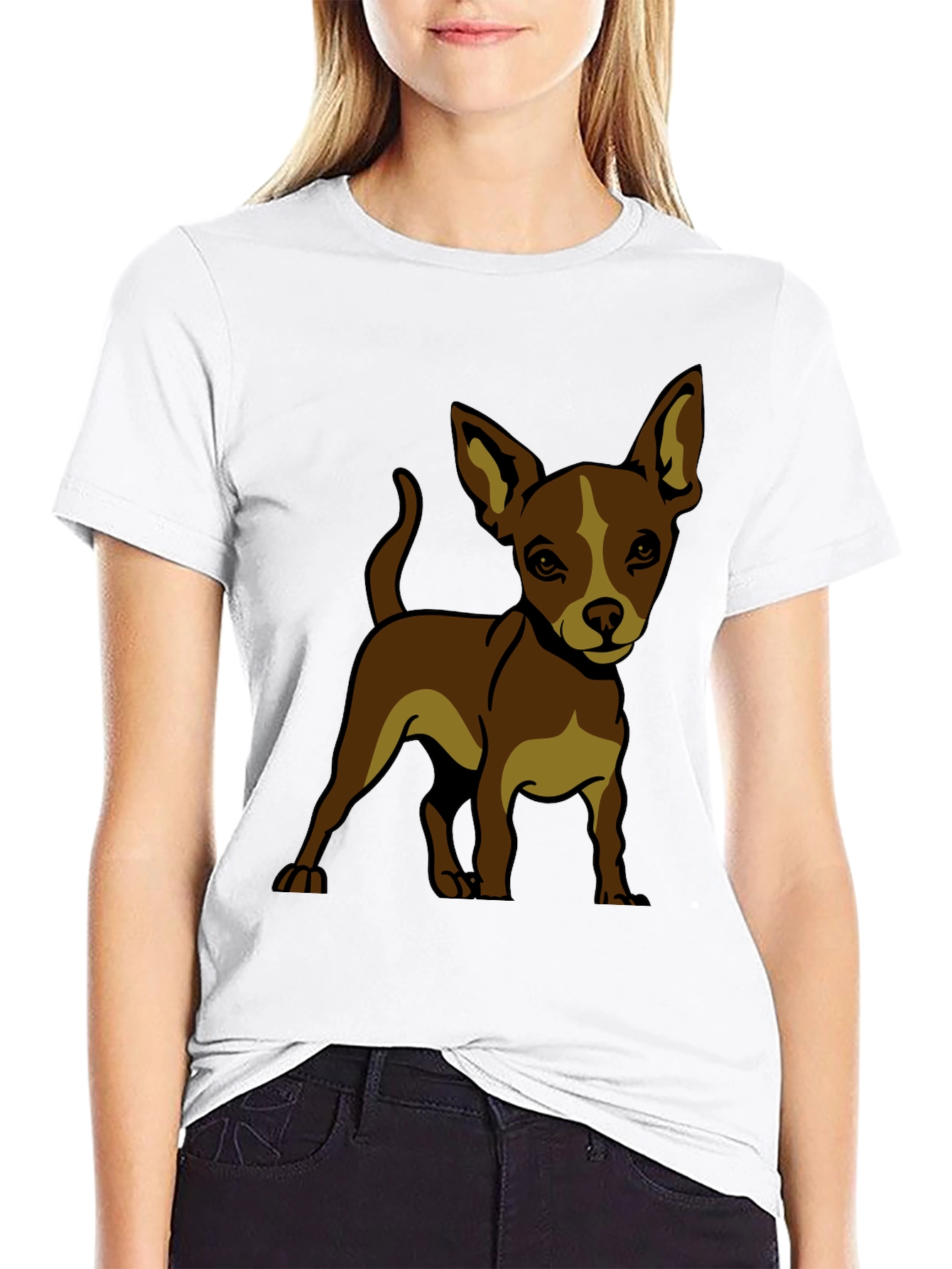 Chihuahua Dog Graphic T-Shirt - Black