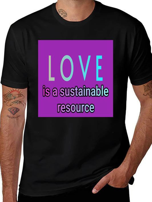 Sustainable Love T-Shirt - Black Graphic Tee