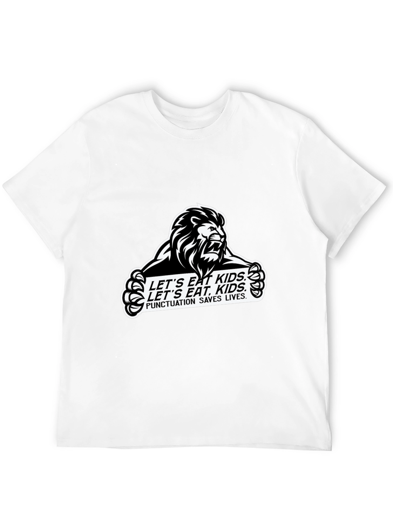 Punctuation Saves Lives Lion Graphic Tee