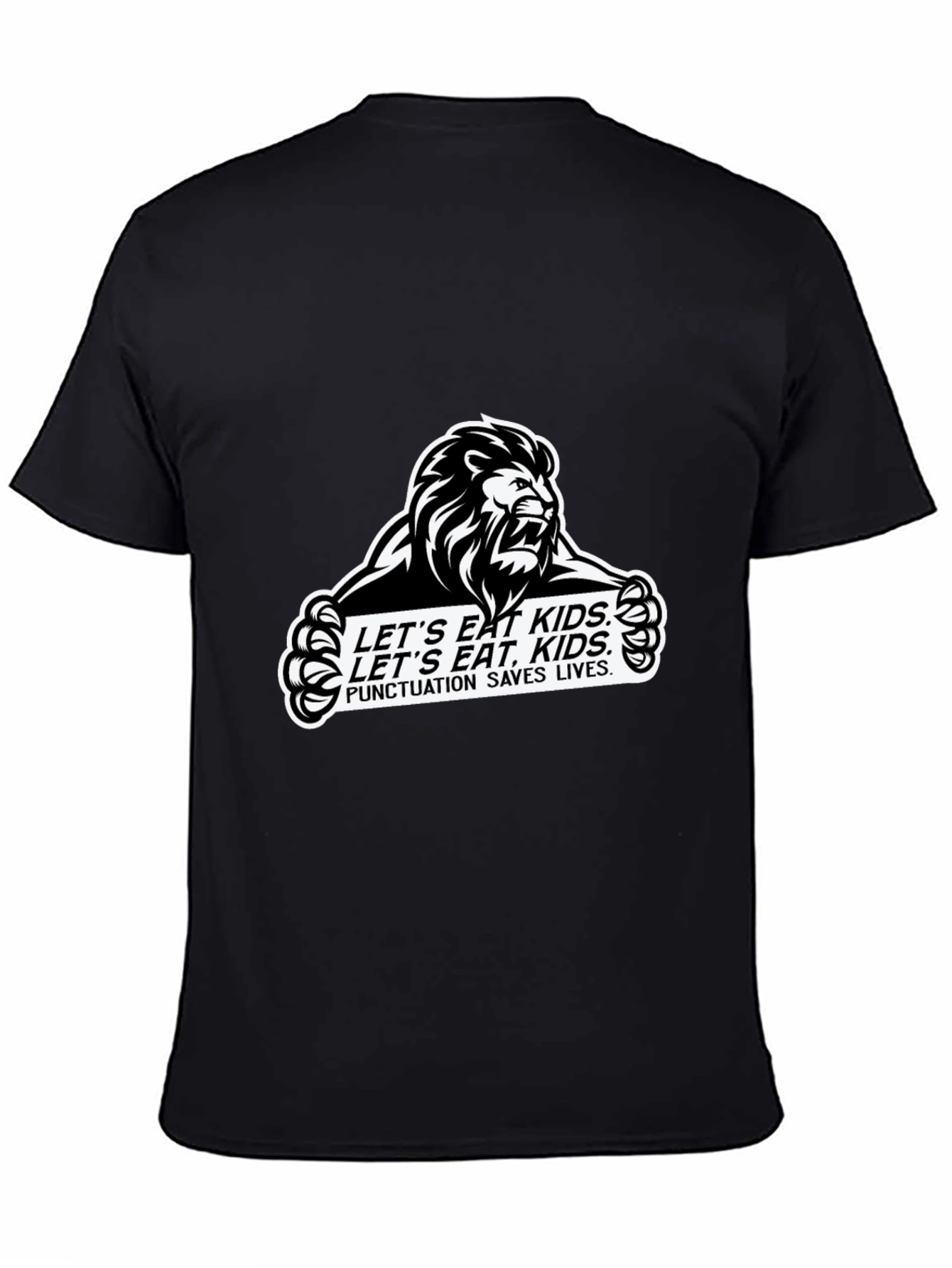 Punctuation Saves Lives Lion Graphic Tee