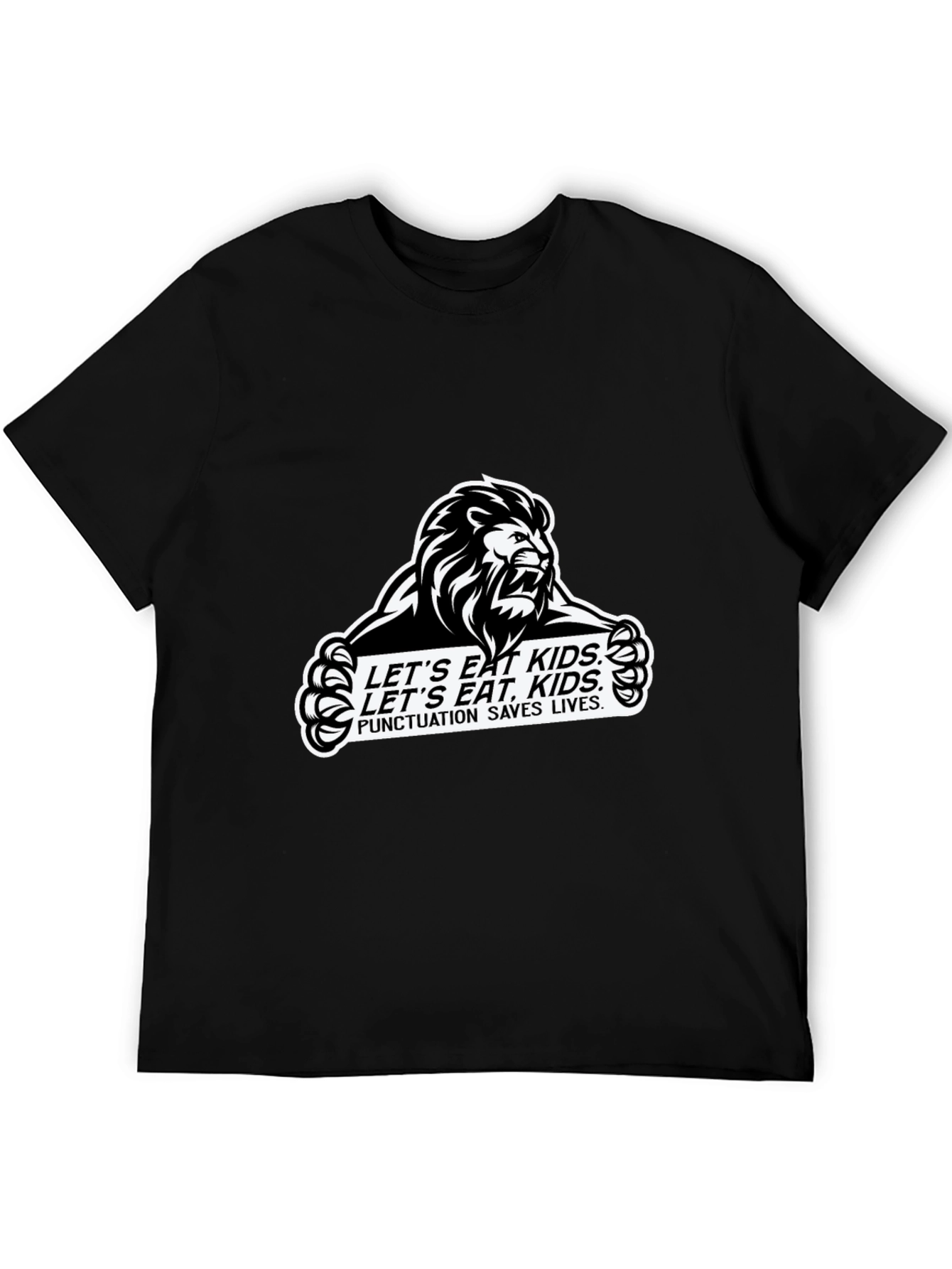 Punctuation Saves Lives Lion Graphic Tee