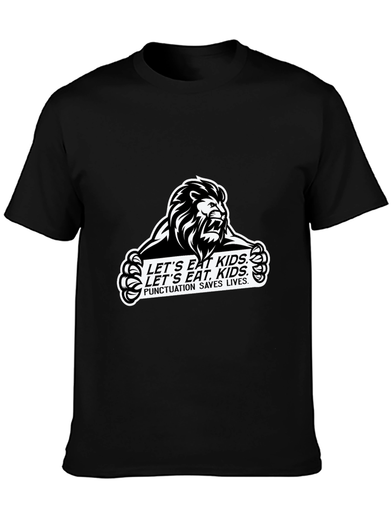 Punctuation Saves Lives Lion Graphic Tee