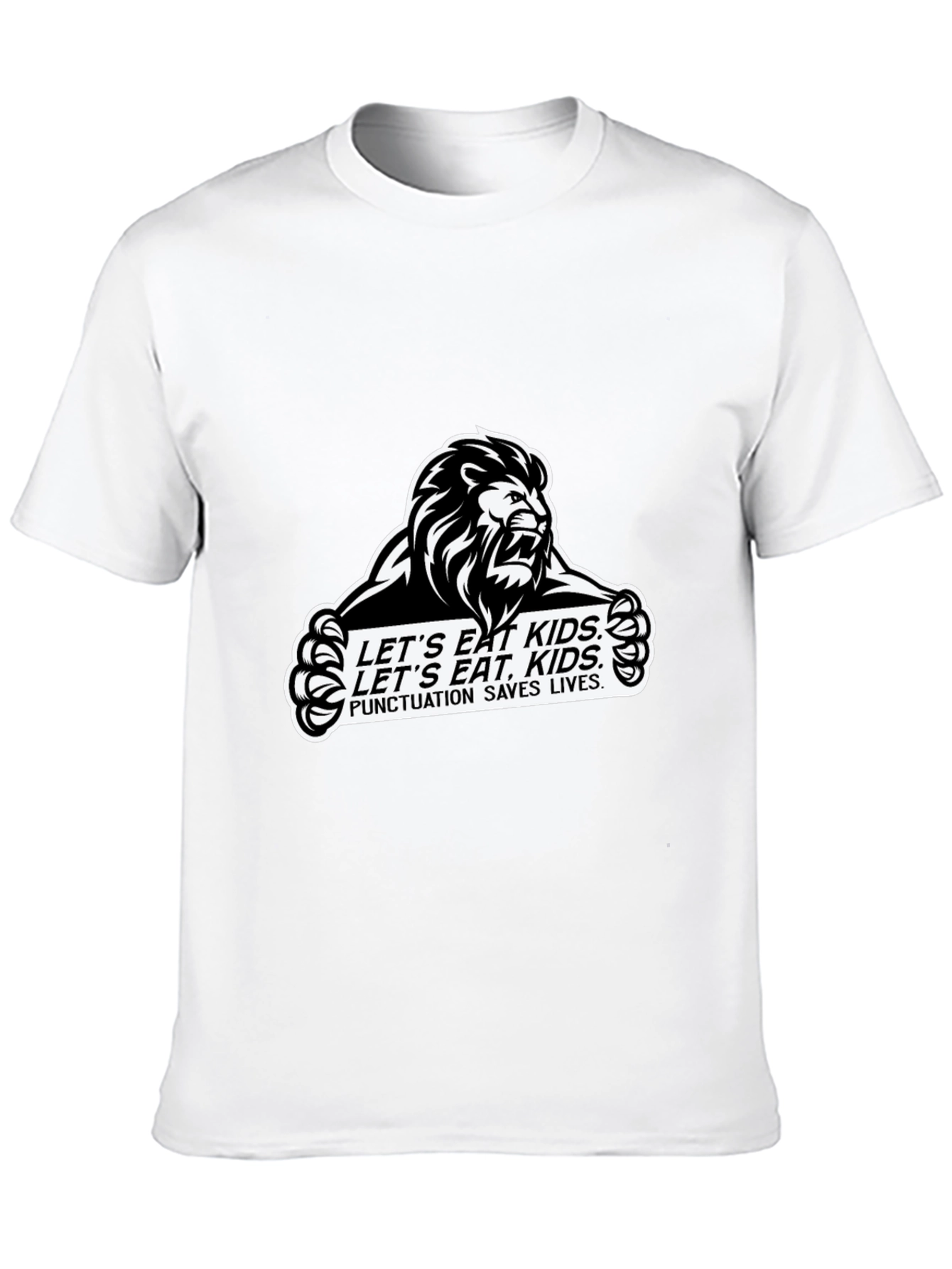 Punctuation Saves Lives Lion Graphic Tee