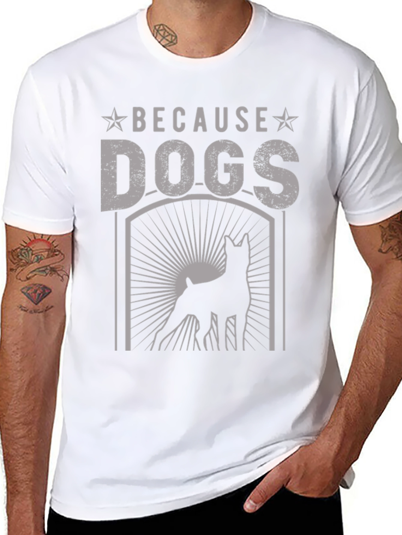 Because Dogs T-Shirt: Unisex Graphic Tee