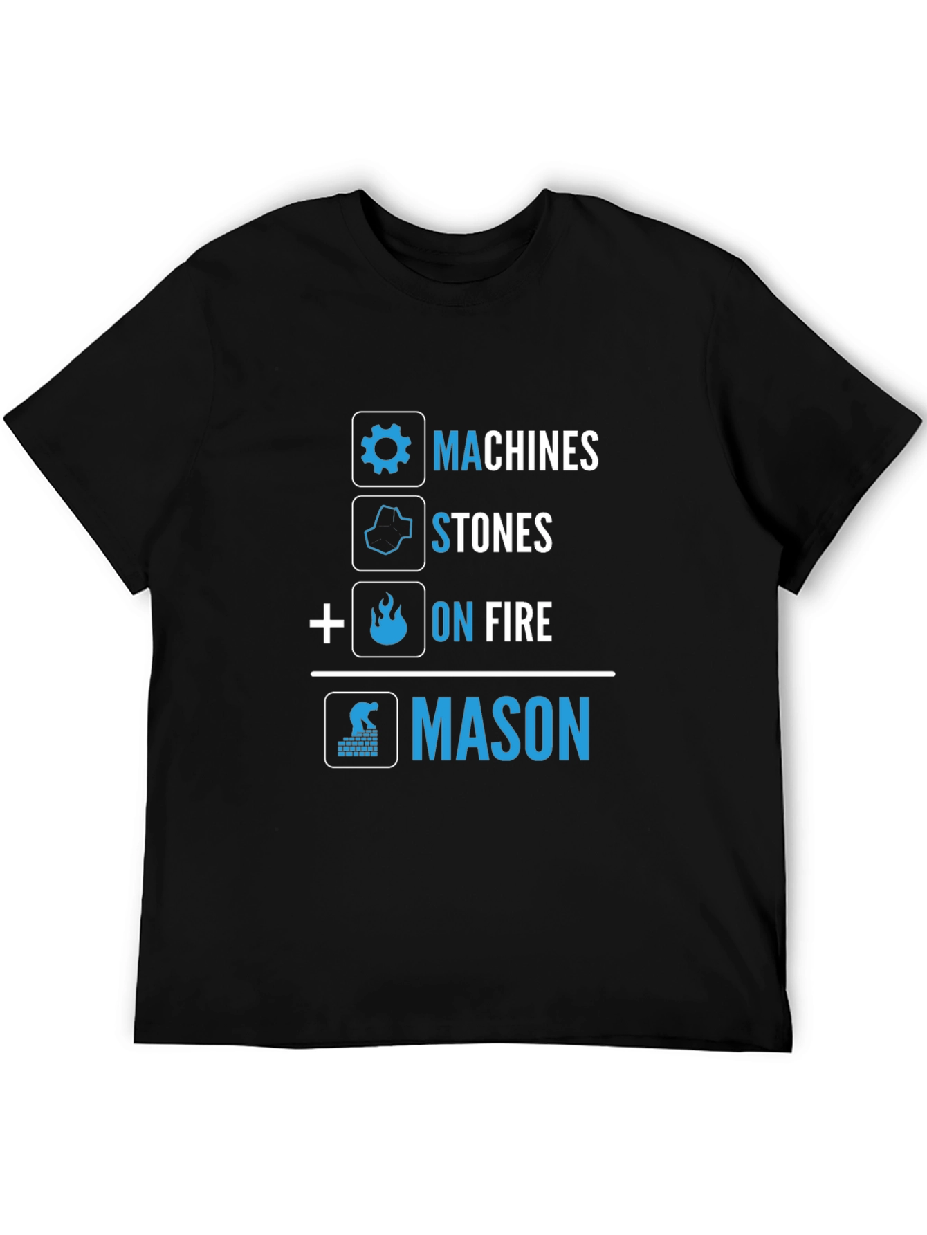 Machines Stones On Fire Mason Graphic Tee - Black
