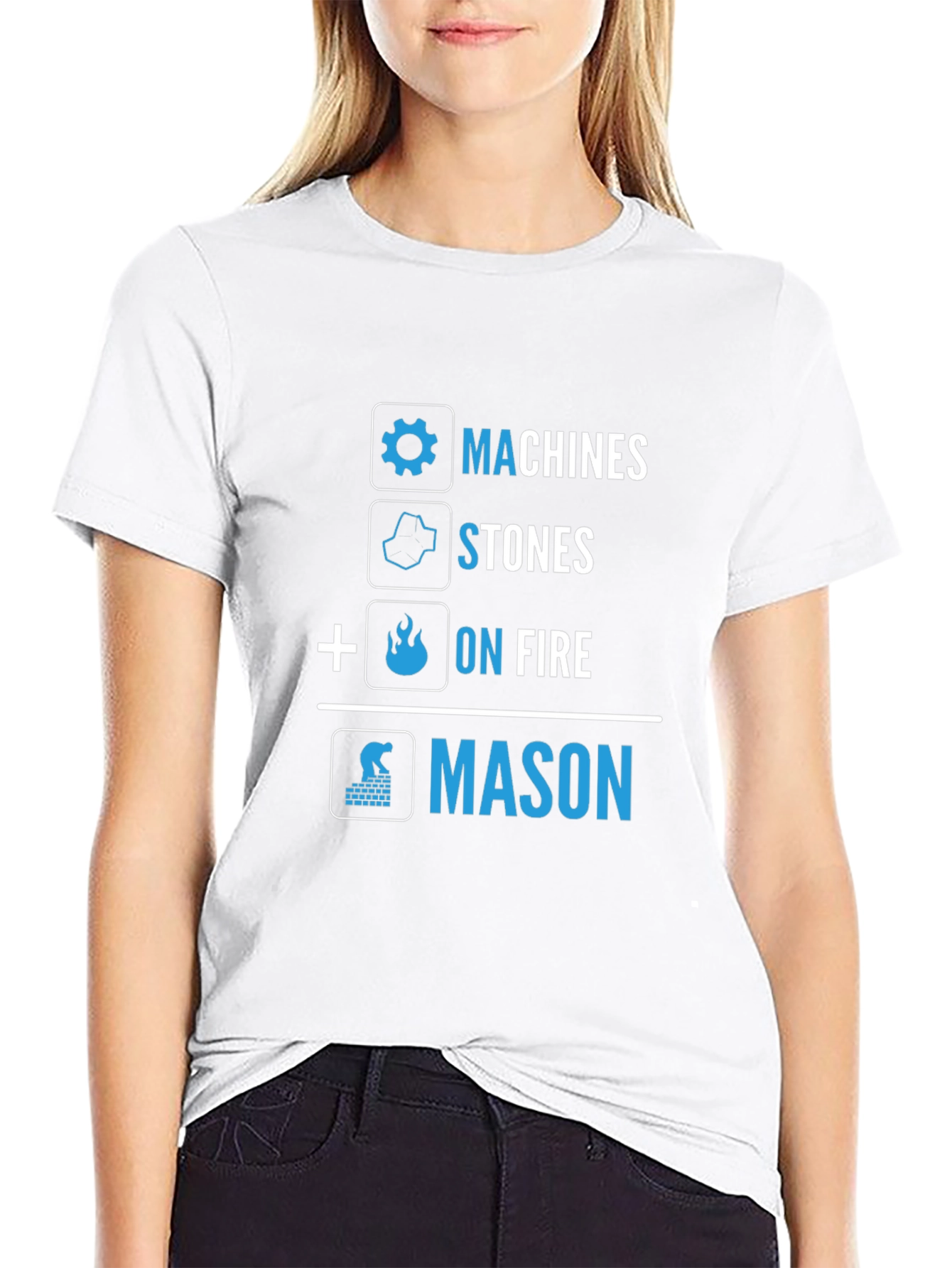 Machines Stones On Fire Mason Graphic Tee - Black
