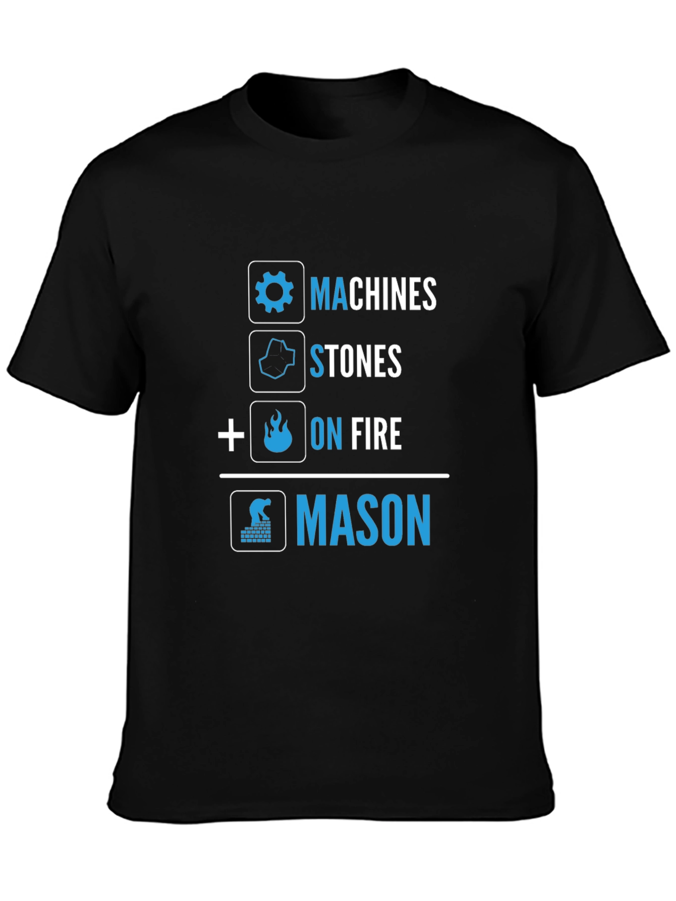 Machines Stones On Fire Mason Graphic Tee - Black