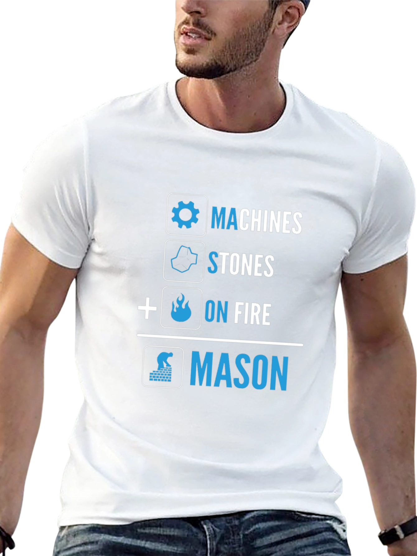 Machines Stones On Fire Mason Graphic Tee - Black