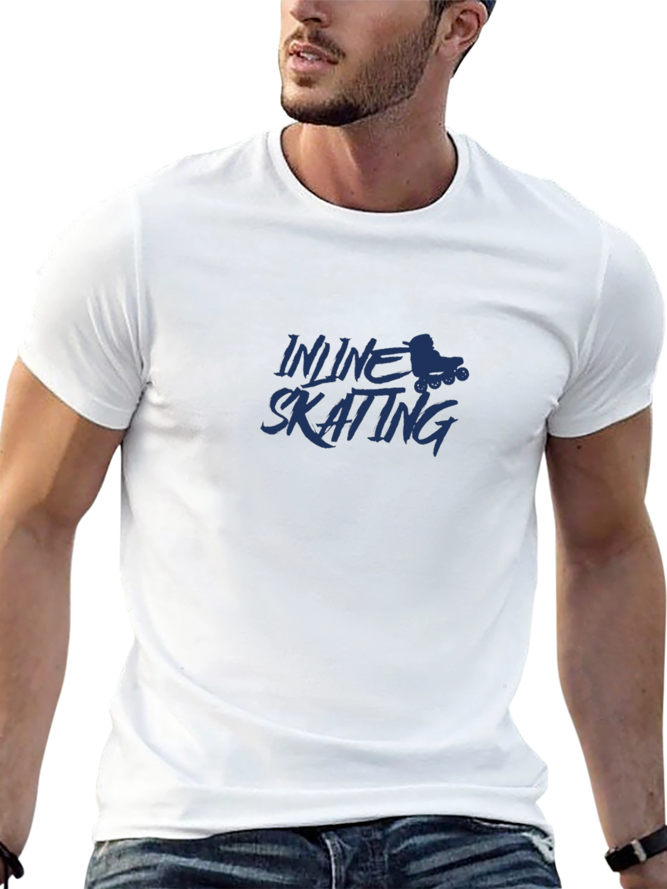Inline Skating Graphic Tee - Sporty Black T-Shirt