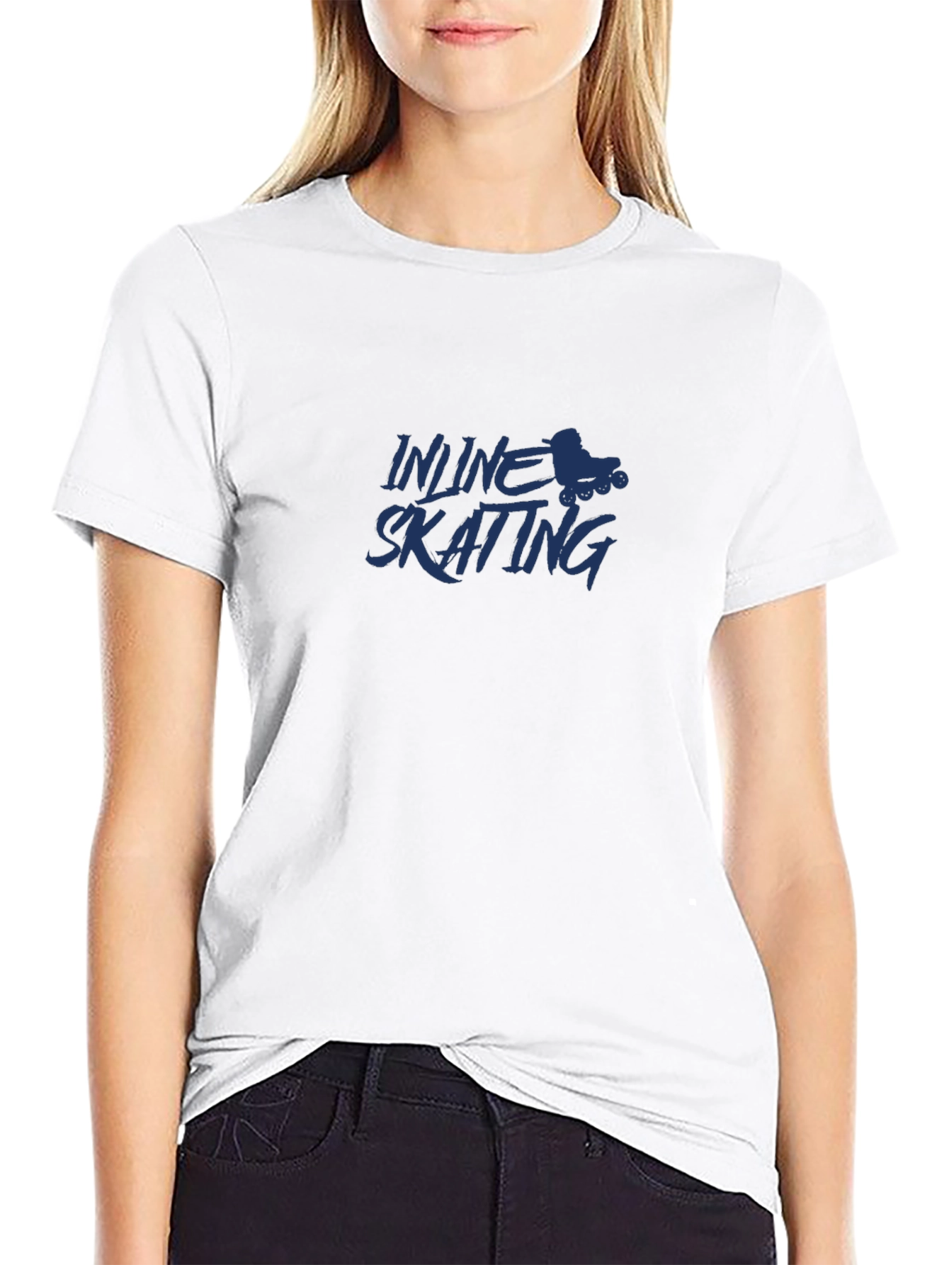 Inline Skating Graphic Tee - Sporty Black T-Shirt