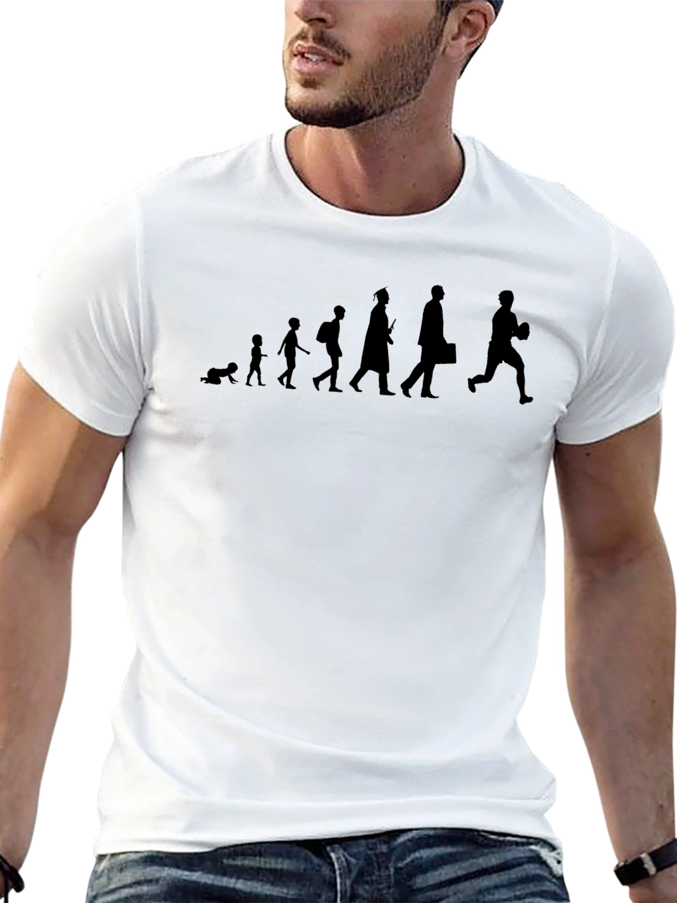 Evolution of Man Graphic Tee - Black