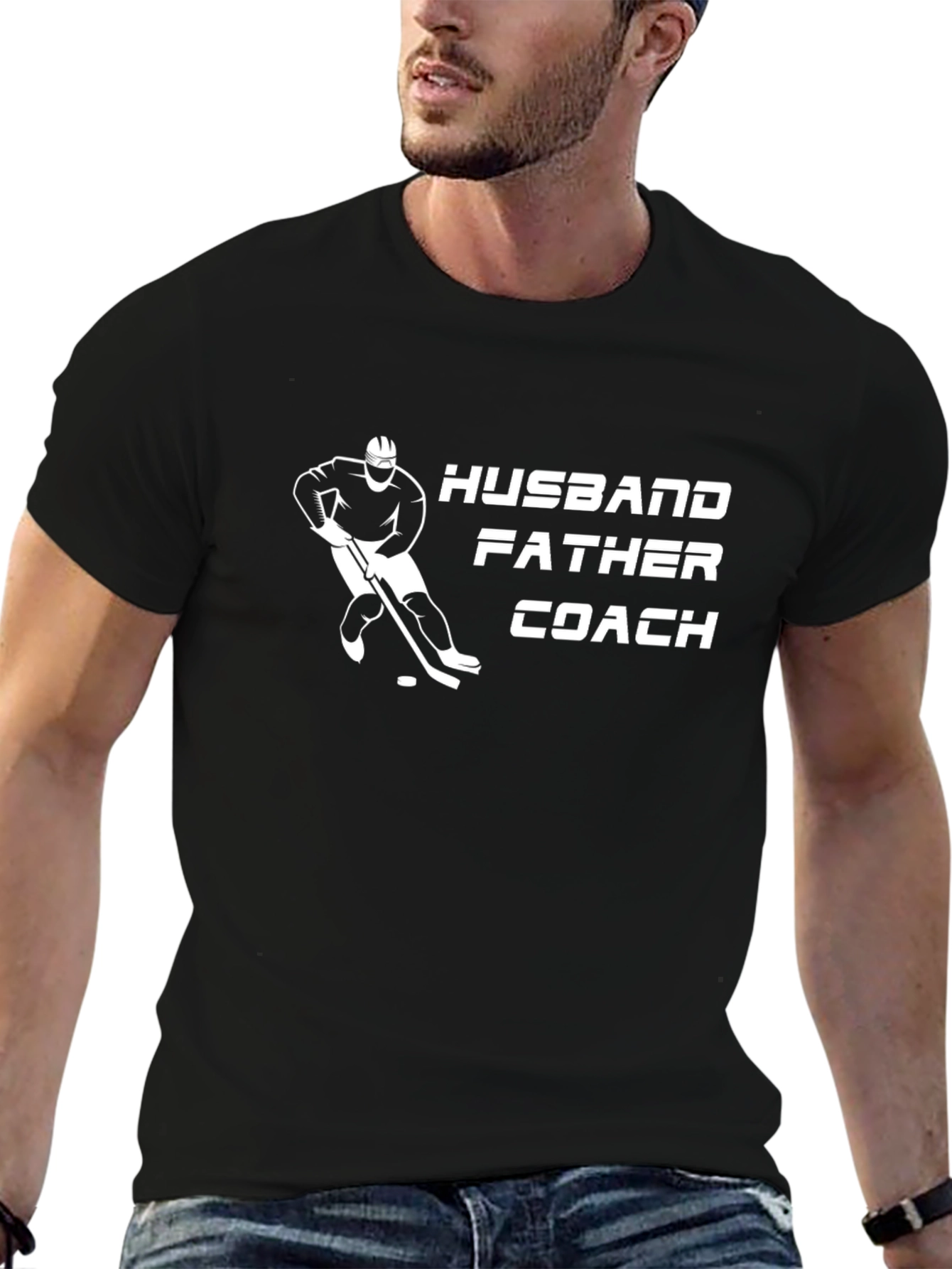 Husband Father Coach Hockey T-Shirt