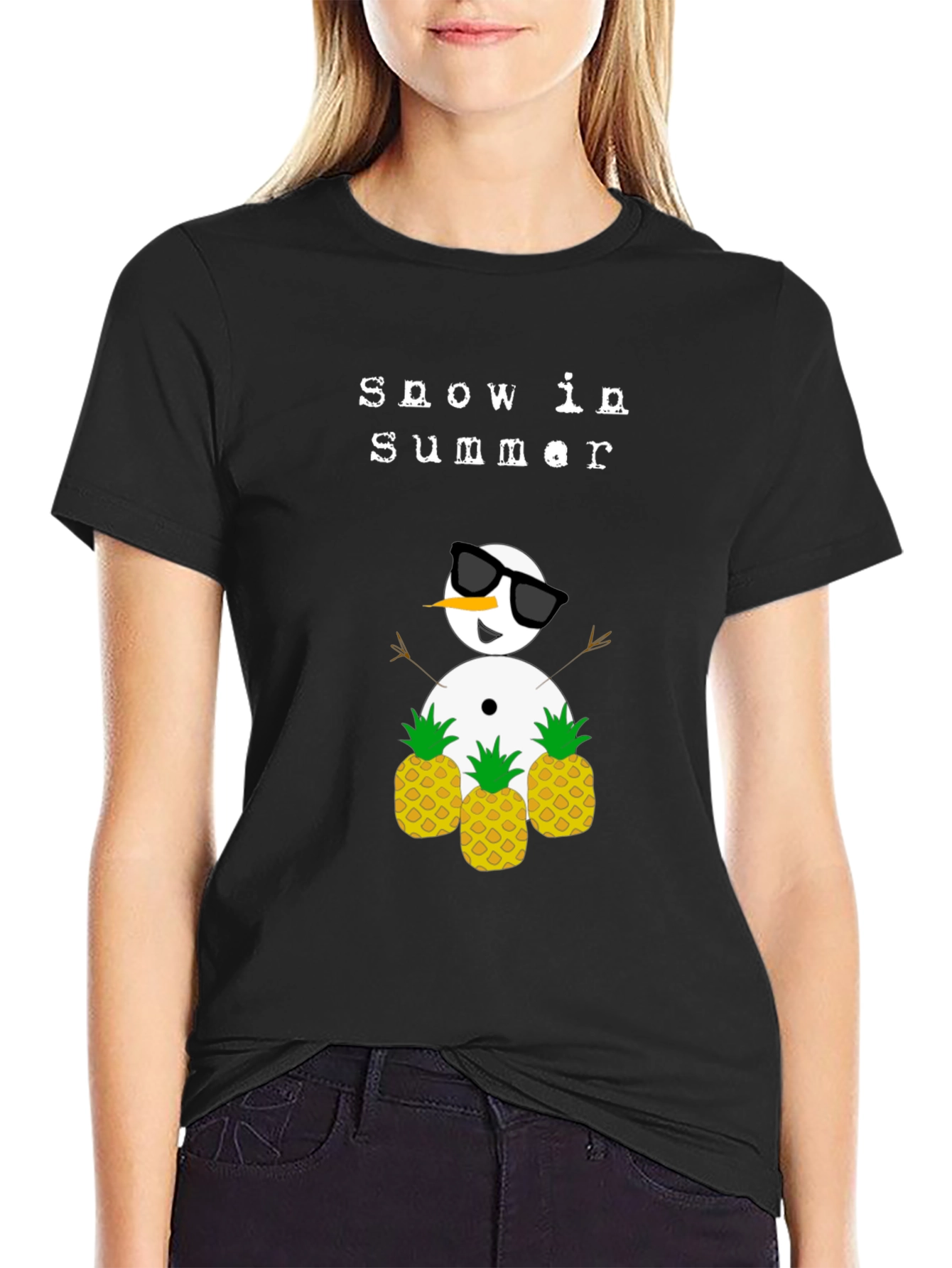 Snow in Summer T-Shirt - Pineapple Snowman