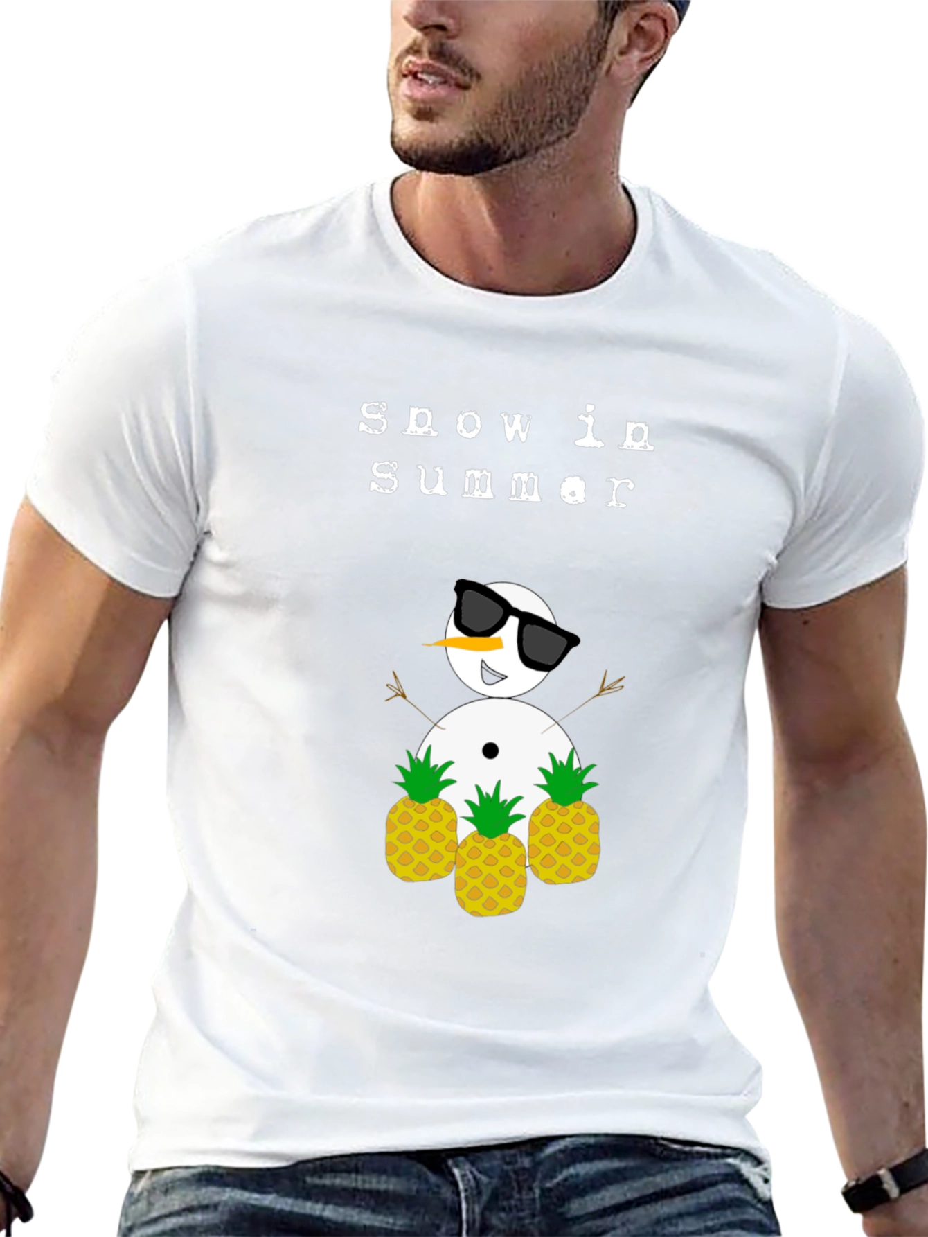 Snow in Summer T-Shirt - Pineapple Snowman