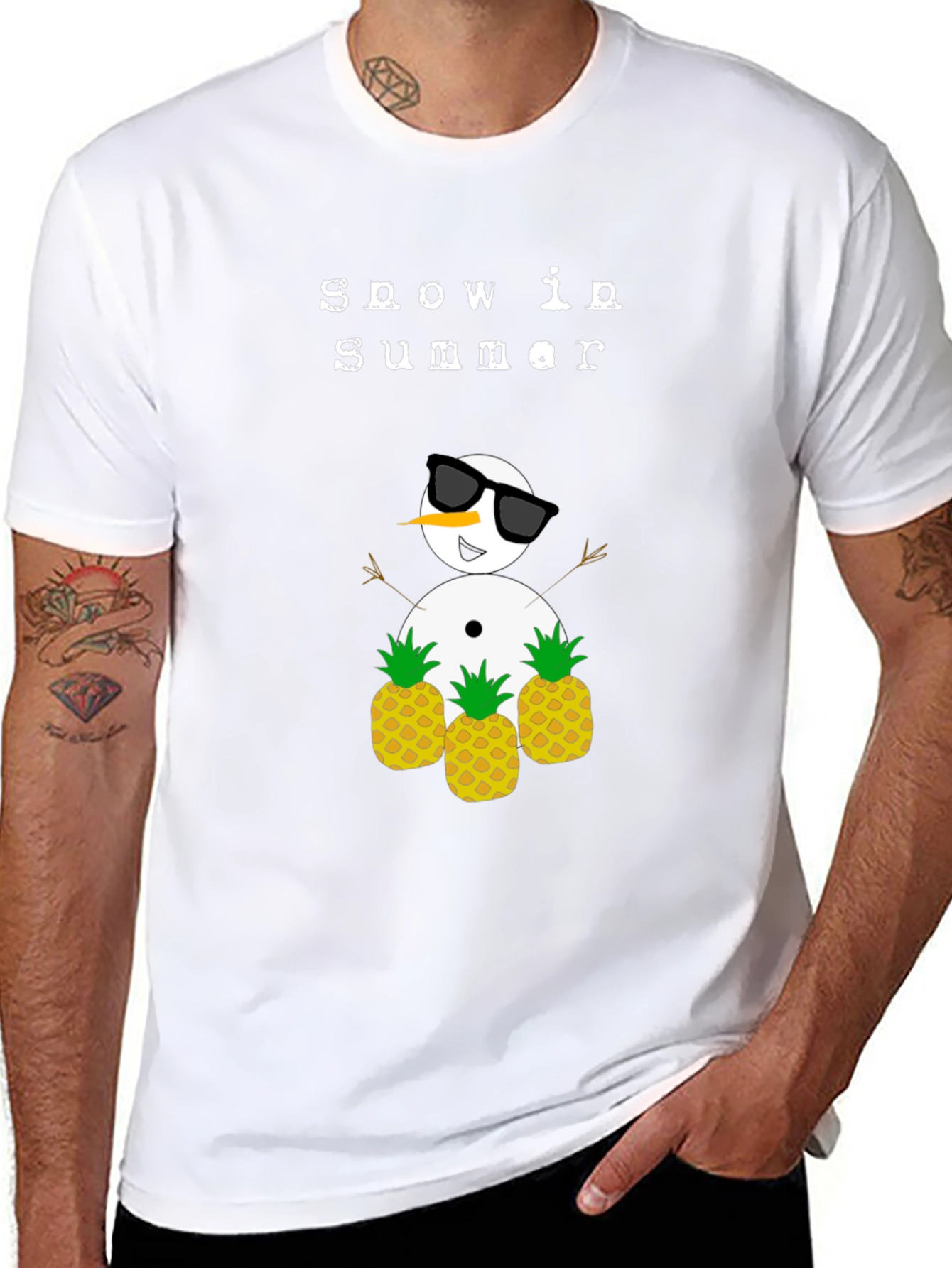 Snow in Summer T-Shirt - Pineapple Snowman