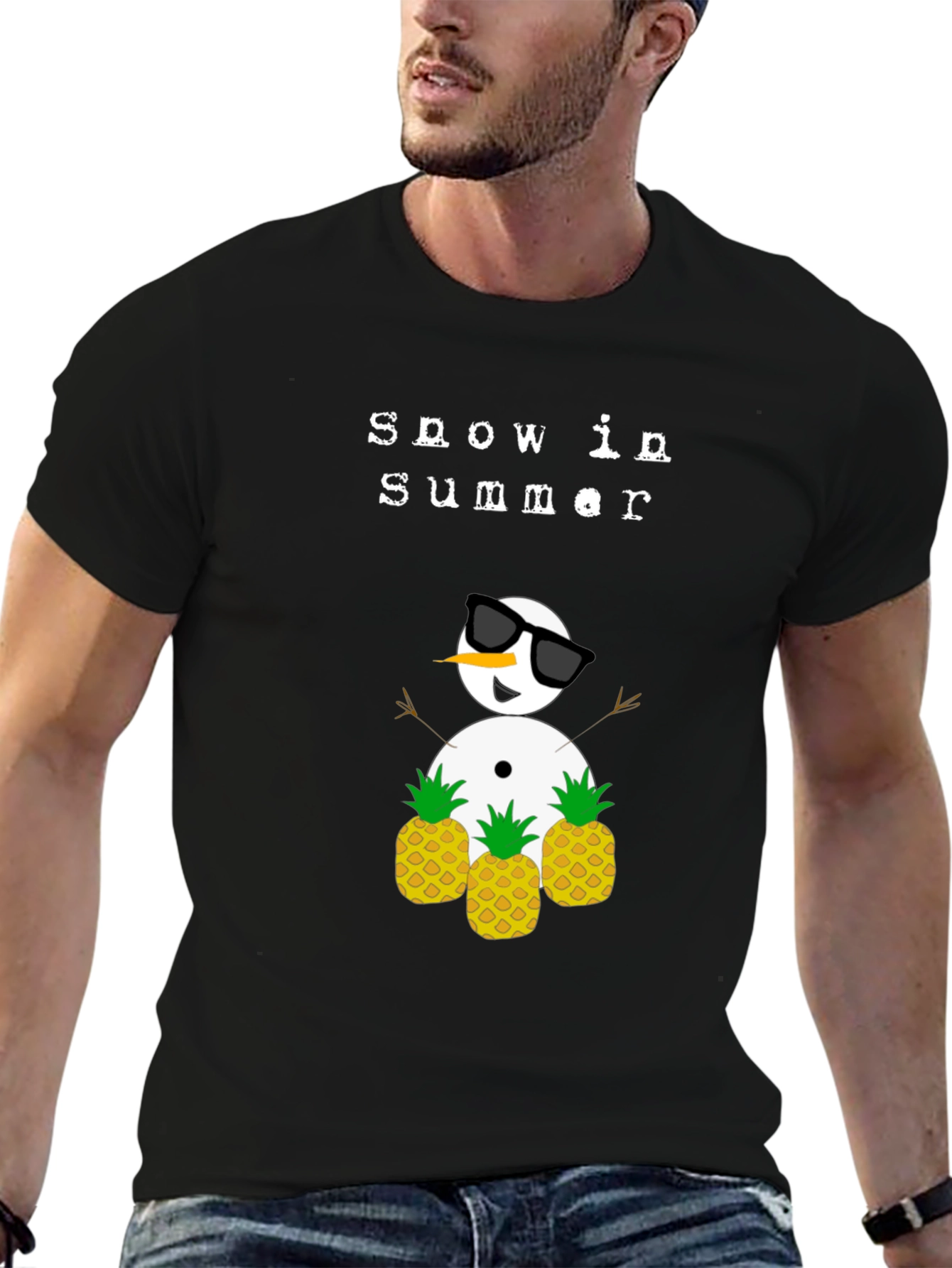 Snow in Summer T-Shirt - Pineapple Snowman