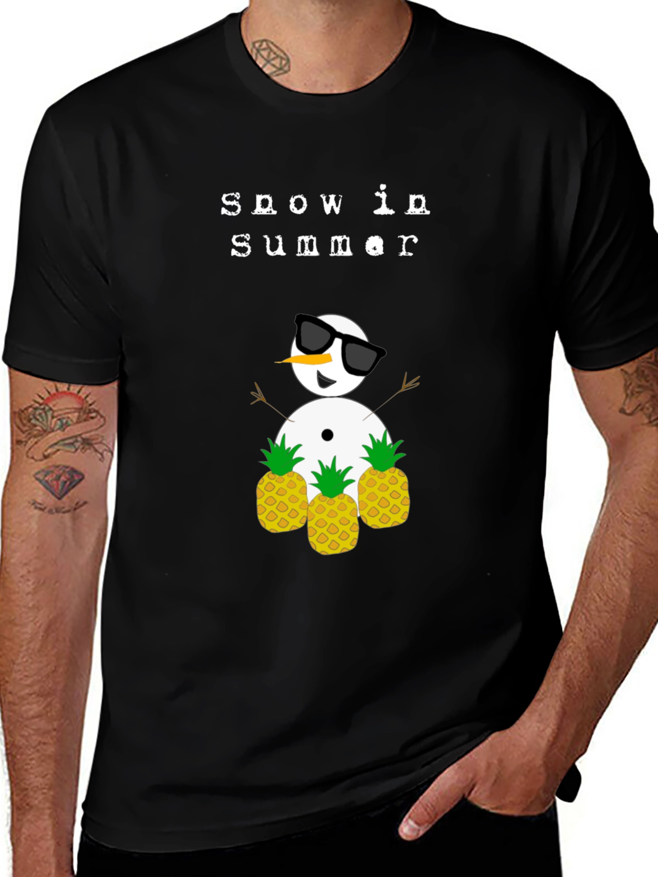Snow in Summer T-Shirt - Pineapple Snowman