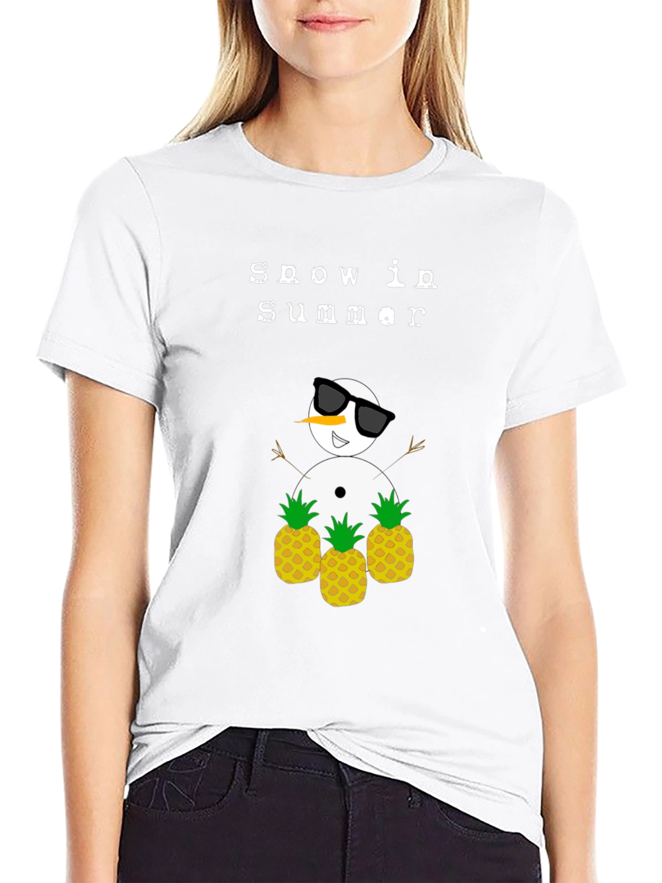 Snow in Summer T-Shirt - Pineapple Snowman