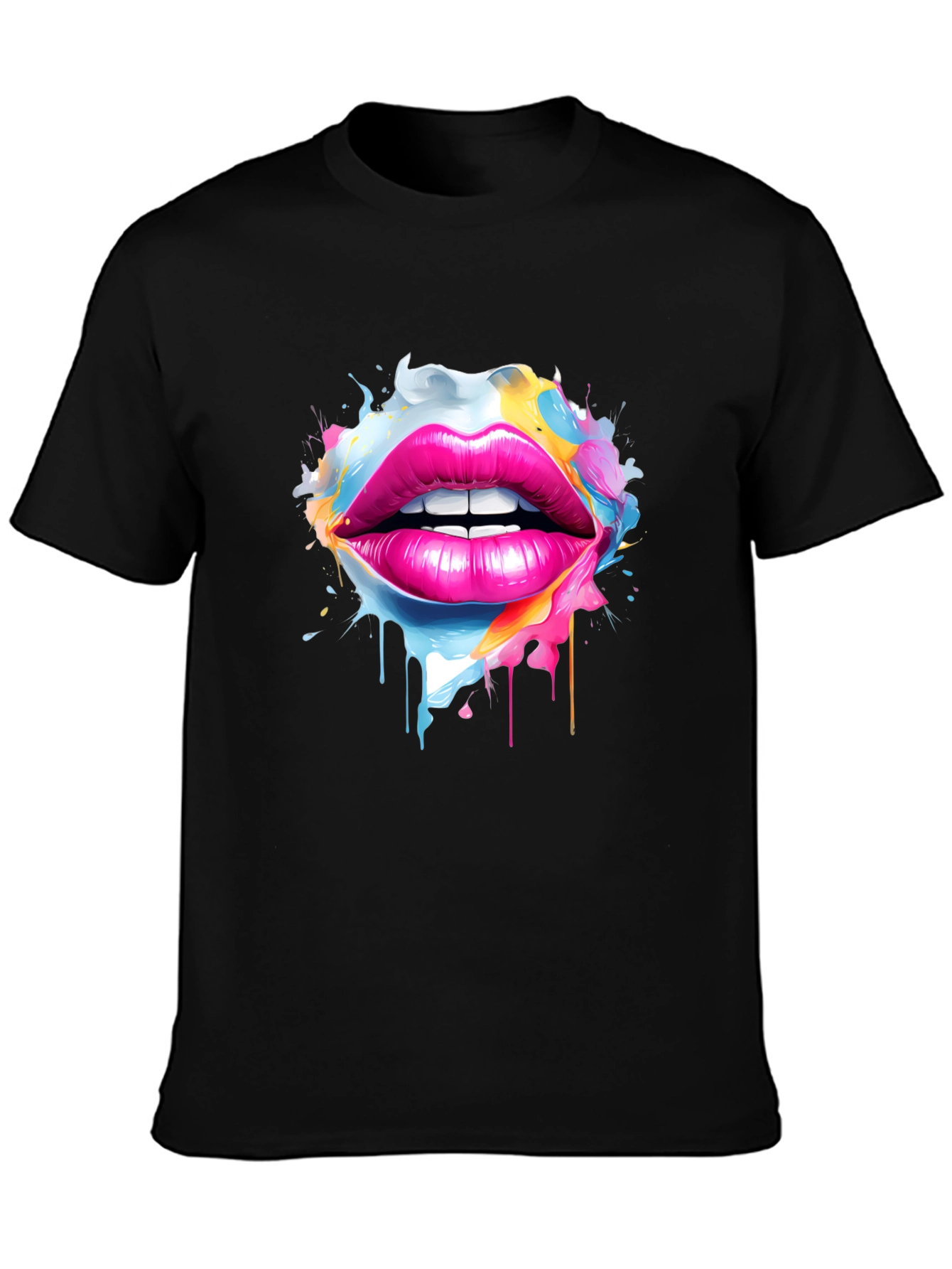 Vibrant Lips Graphic Tee - Unique Artistic Design