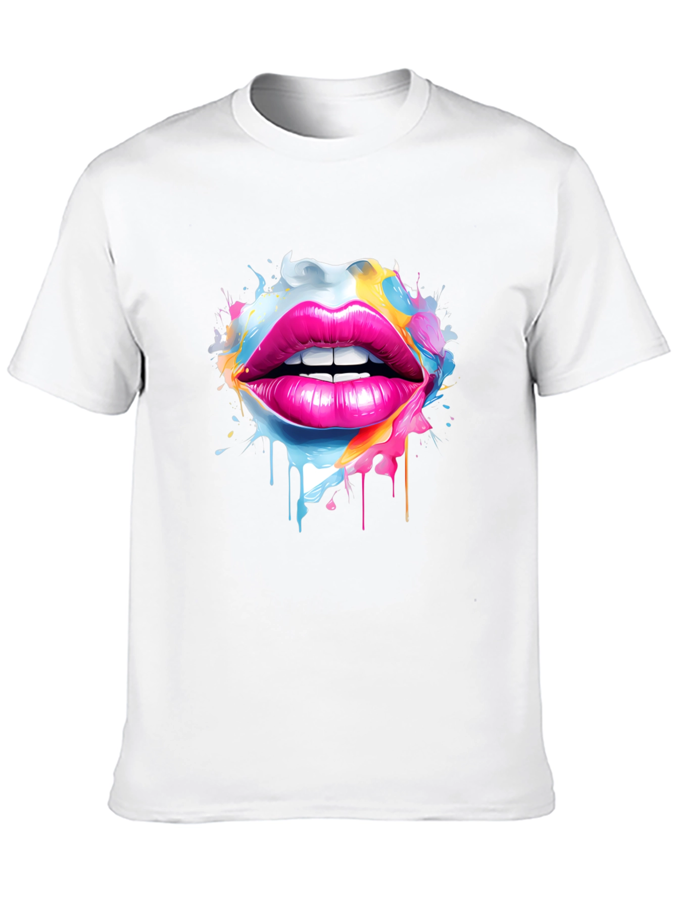 Vibrant Lips Graphic Tee - Unique Artistic Design