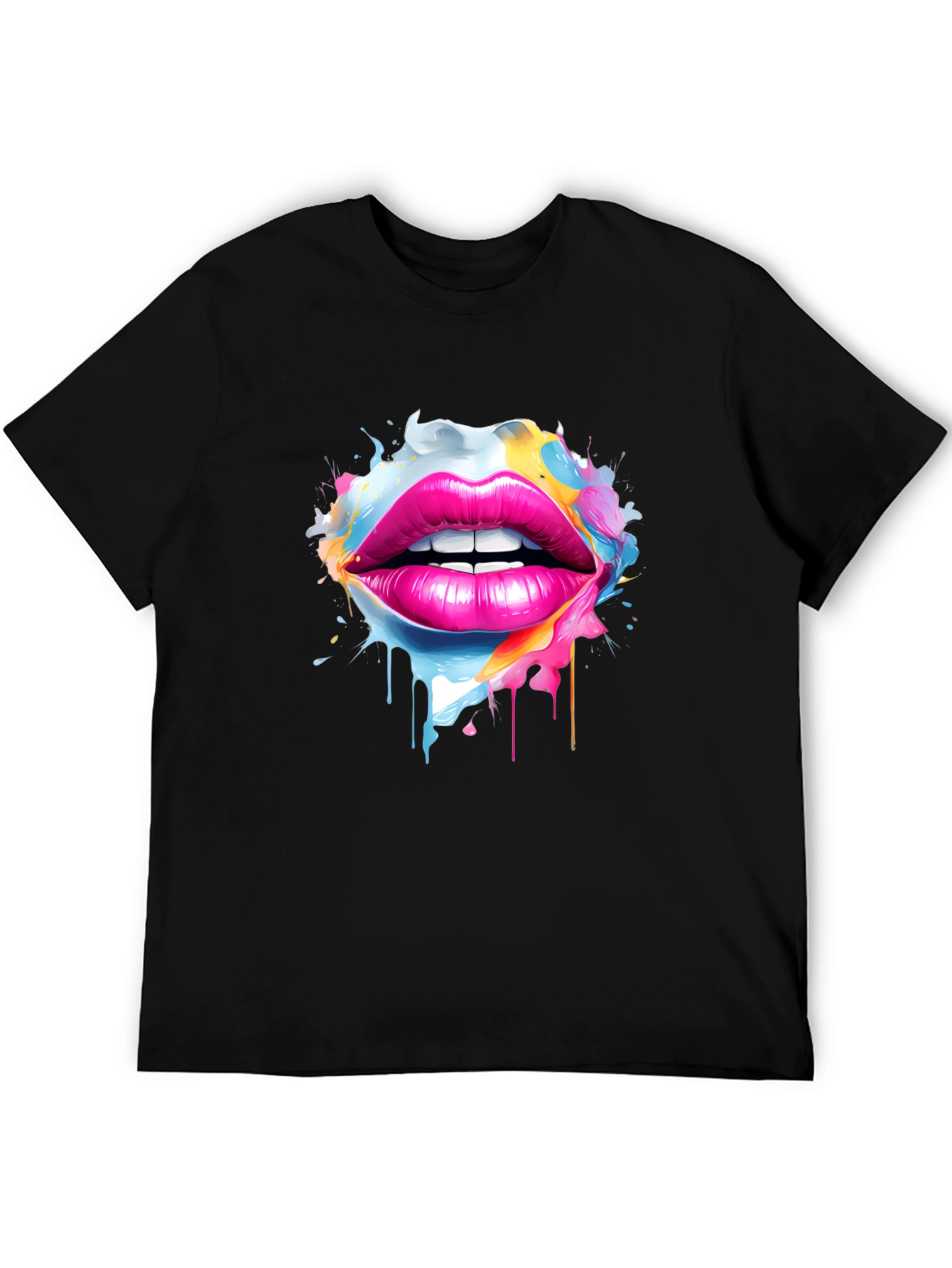 Vibrant Lips Graphic Tee - Unique Artistic Design