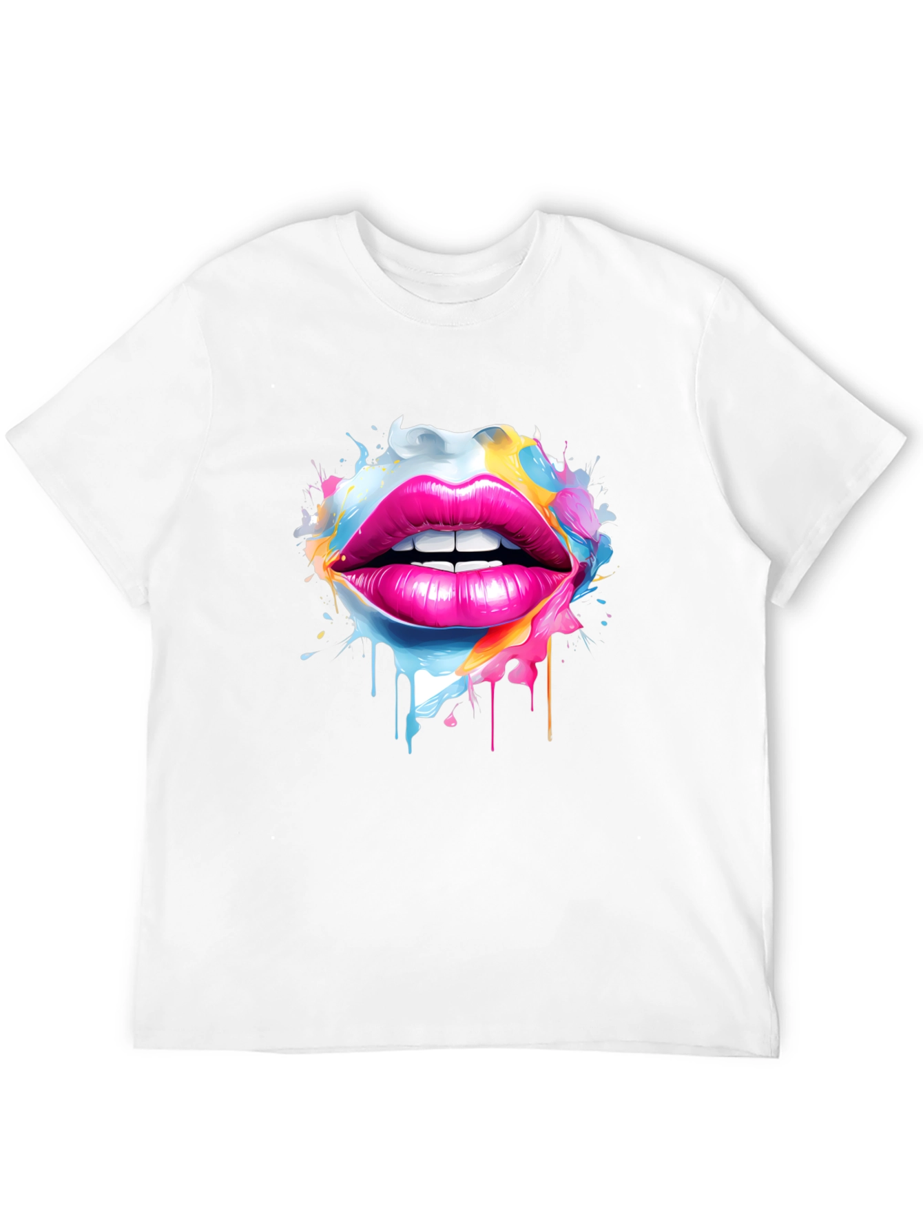 Vibrant Lips Graphic Tee - Unique Artistic Design