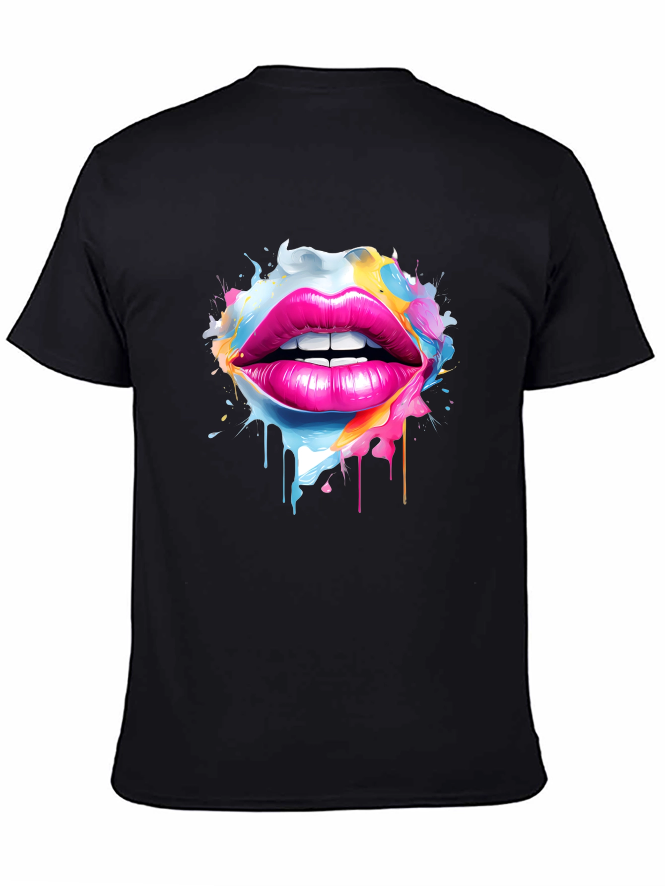 Vibrant Lips Graphic Tee - Unique Artistic Design