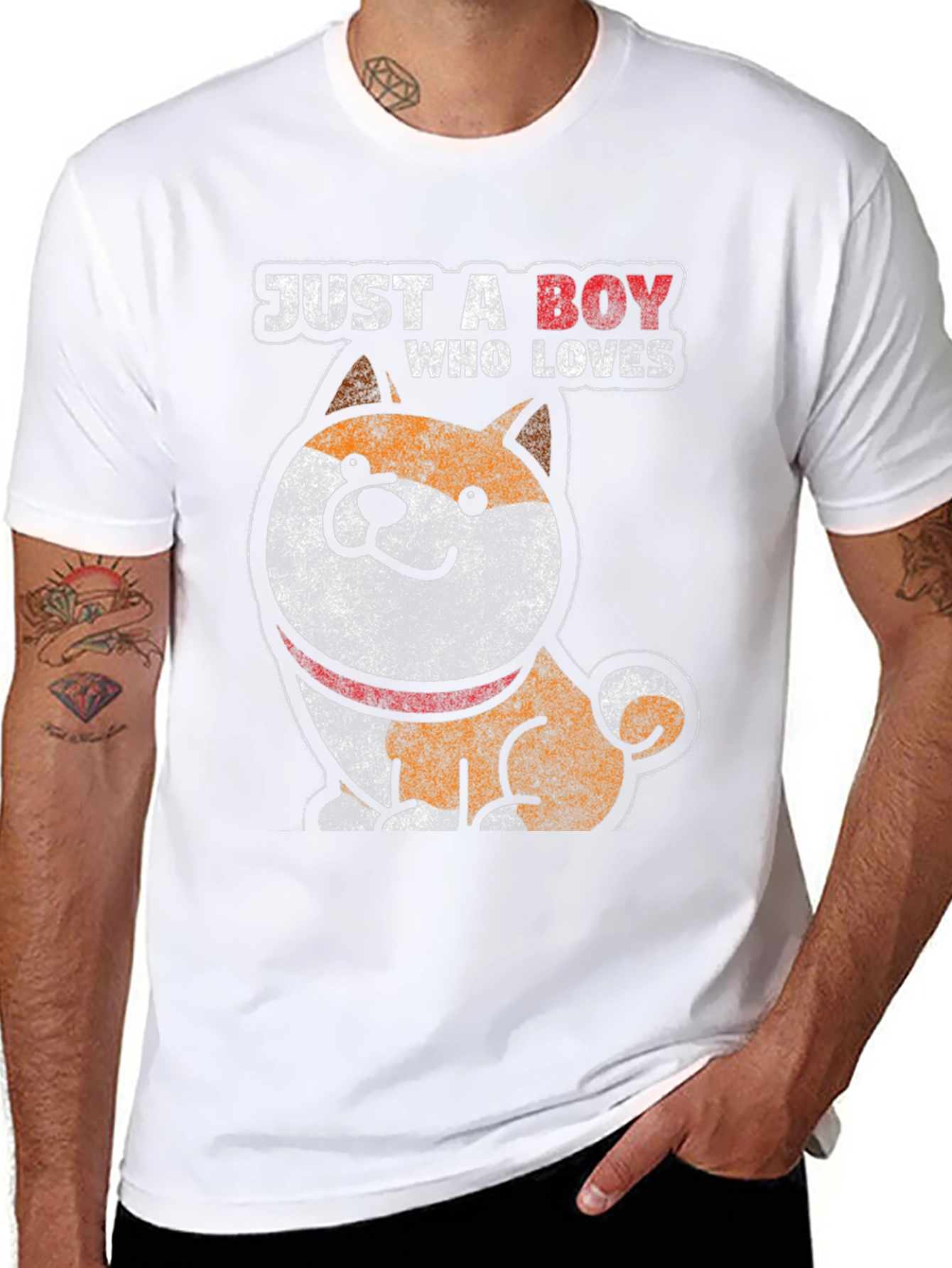 Just A Boy Who Loves Dogs Graphic Tee