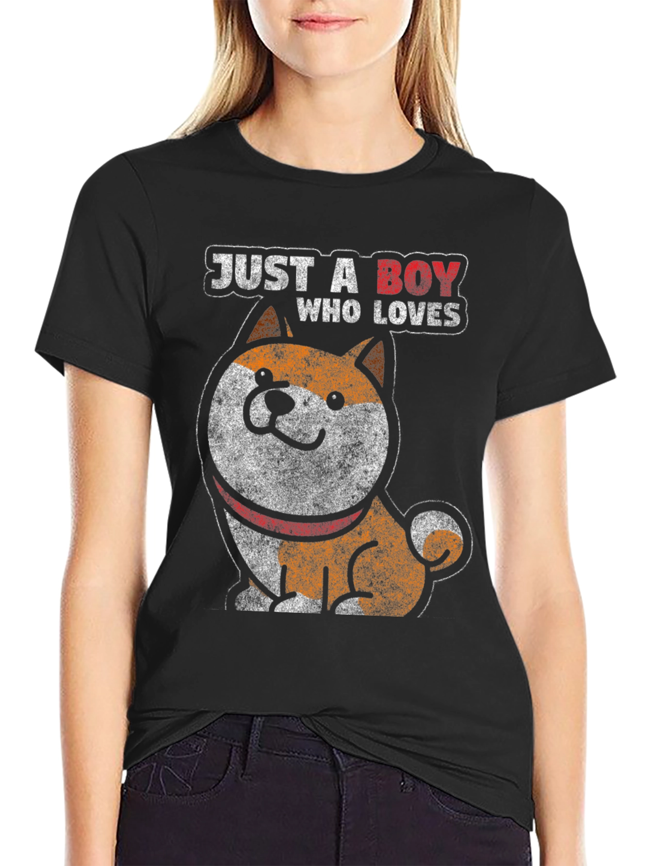 Just A Boy Who Loves Dogs Graphic Tee