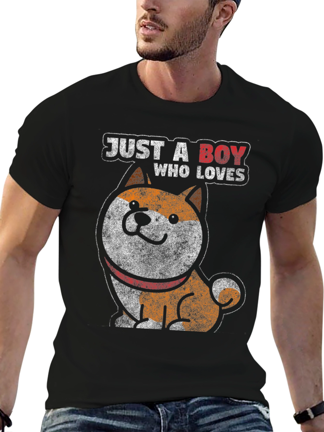 Just A Boy Who Loves Dogs Graphic Tee