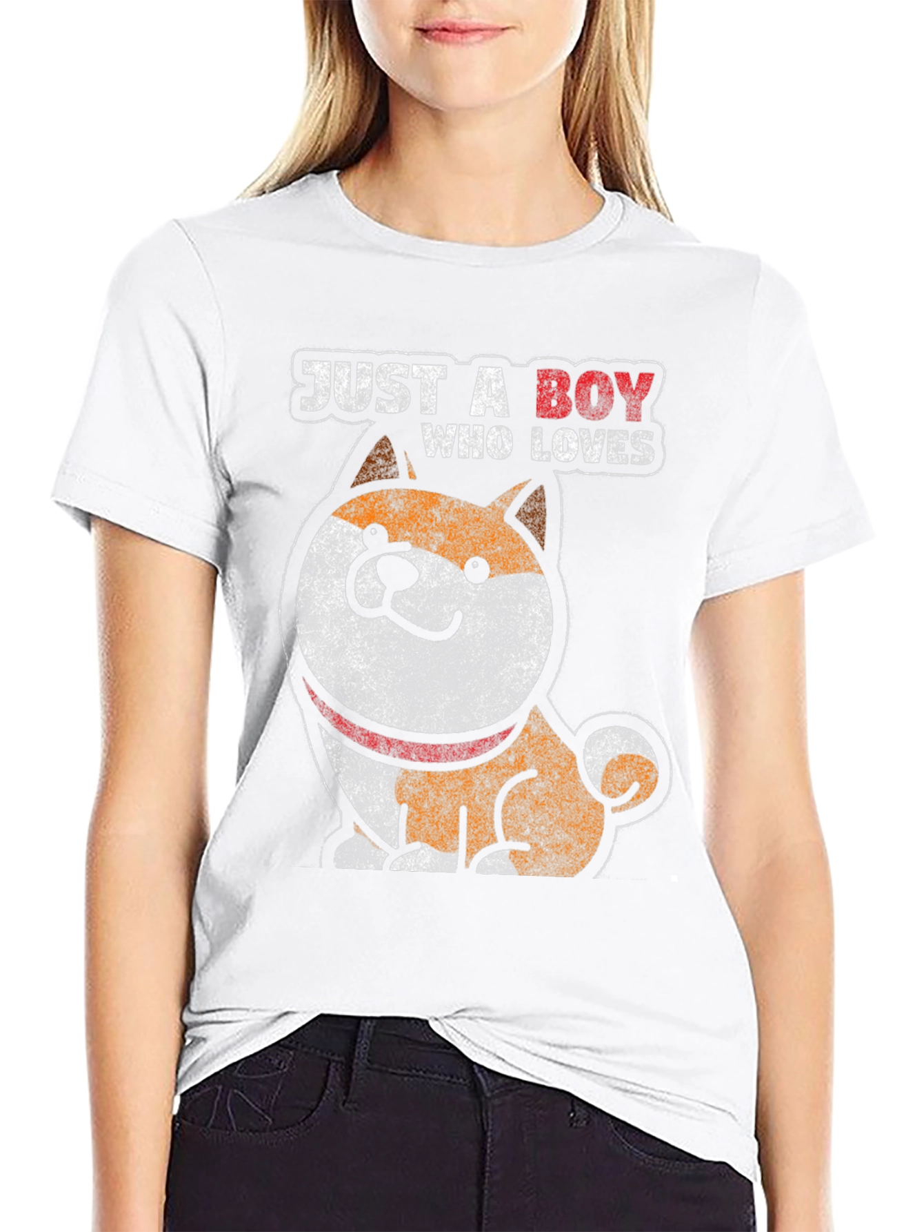 Just A Boy Who Loves Dogs Graphic Tee