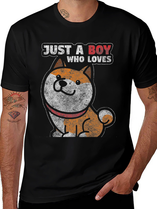 Just A Boy Who Loves Dogs Graphic Tee