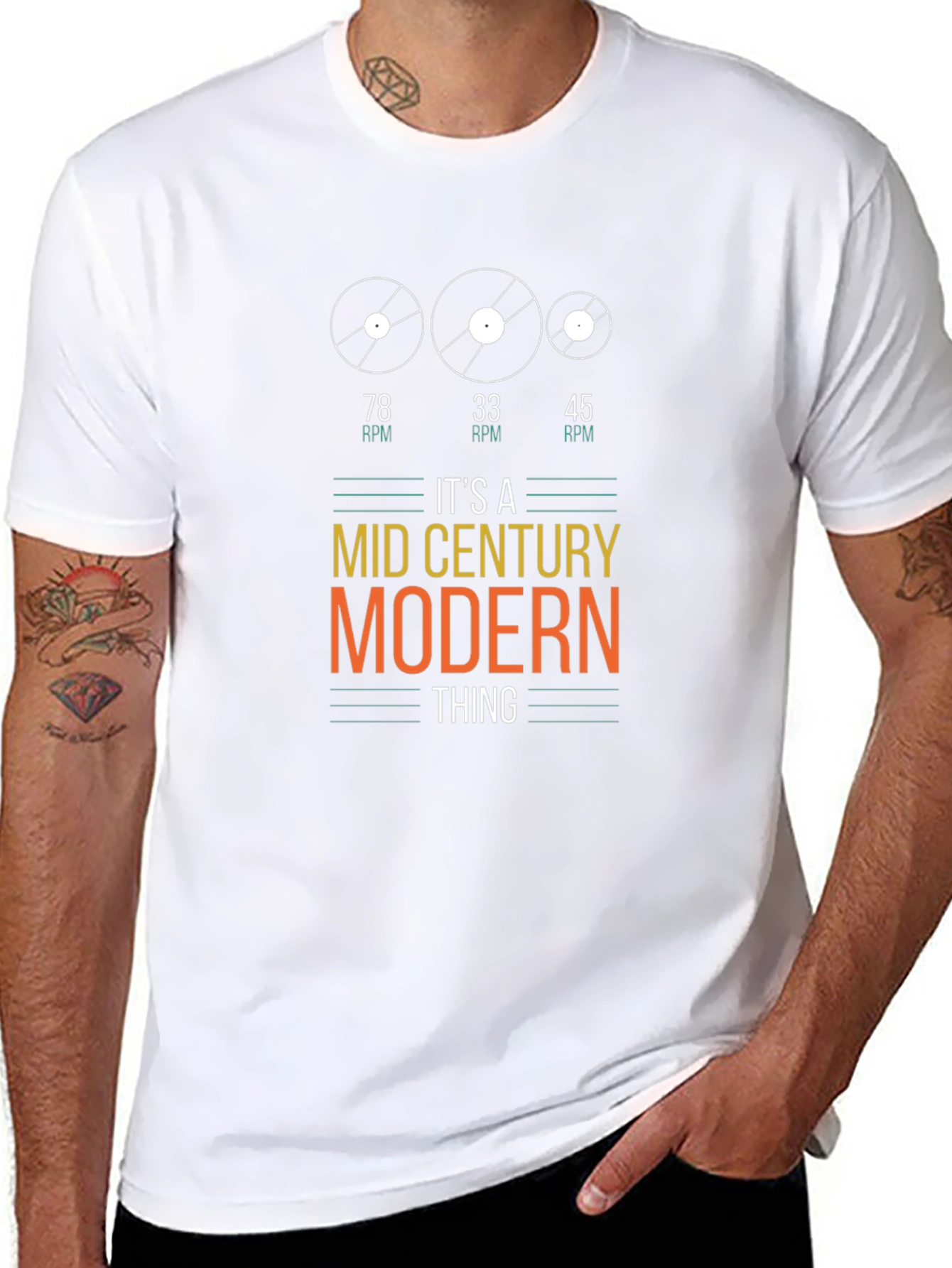 Mid Century Modern Vinyl Record T-Shirt