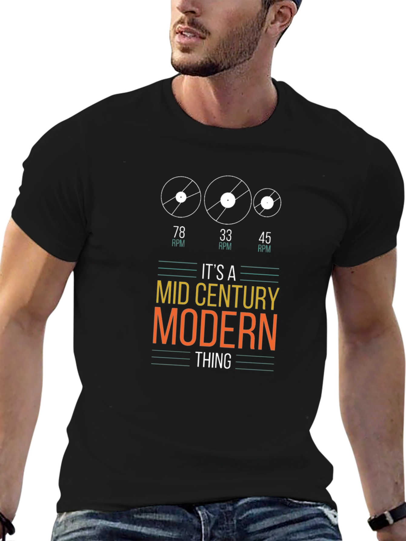 Mid Century Modern Vinyl Record T-Shirt