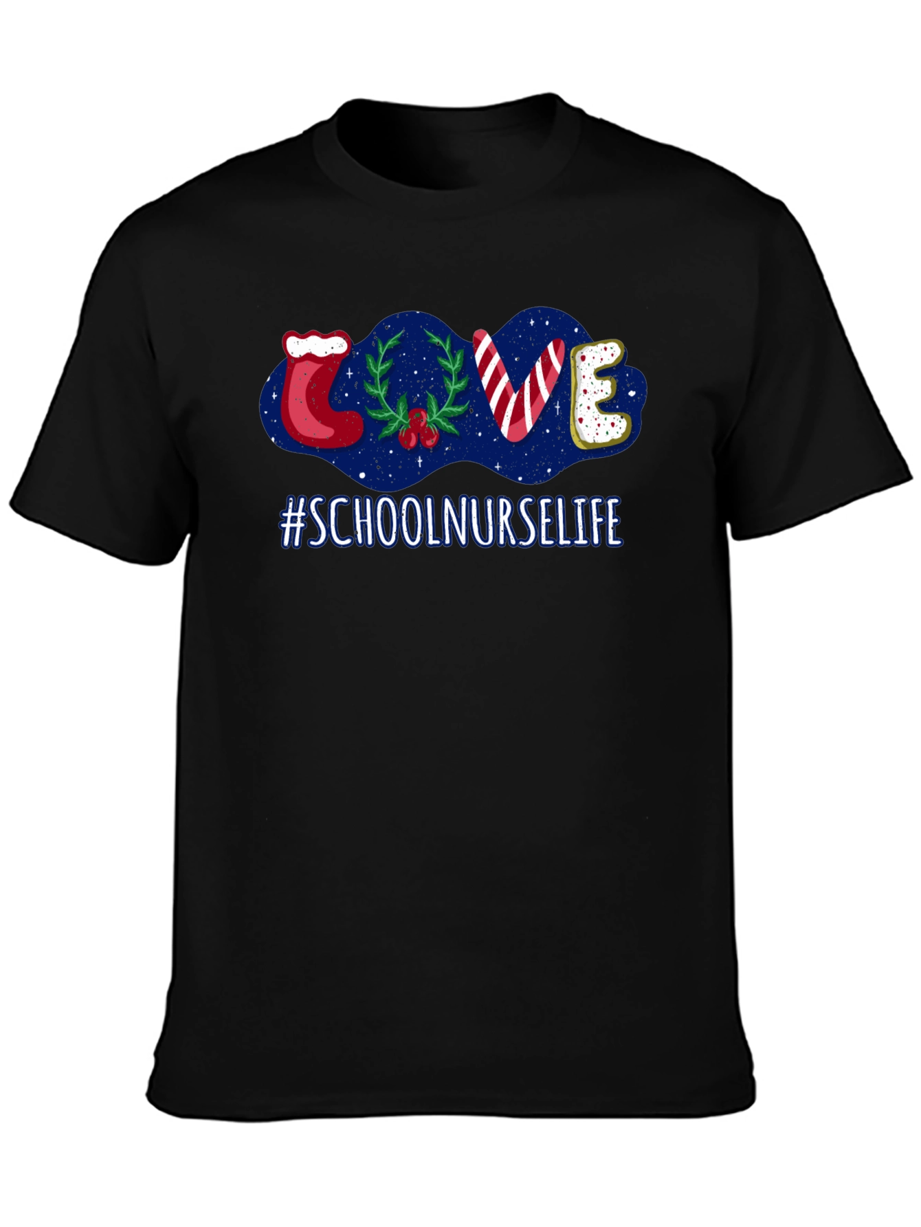 School Nurse Life Christmas LOVE Holiday T-Shirt
