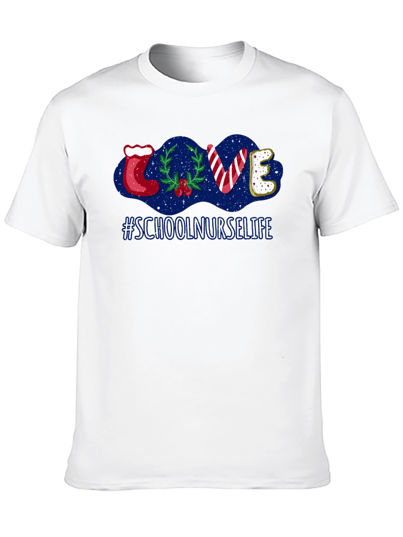 School Nurse Life Christmas LOVE Holiday T-Shirt