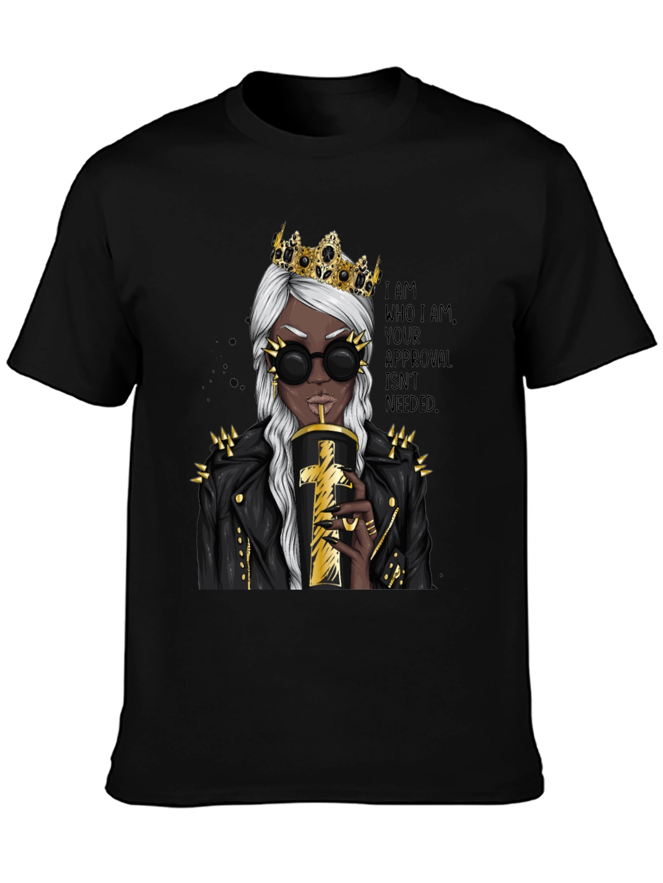 Queen Attitude Graphic T-Shirt - Black