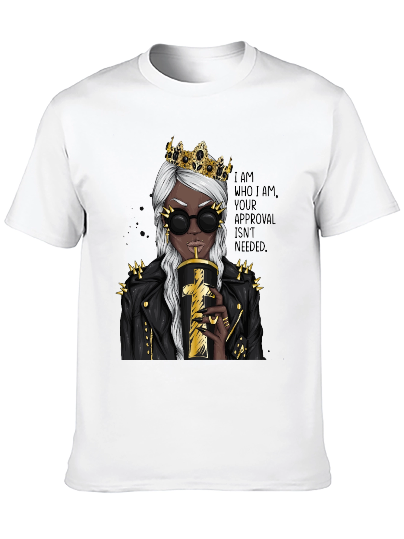 Queen Attitude Graphic T-Shirt - Black
