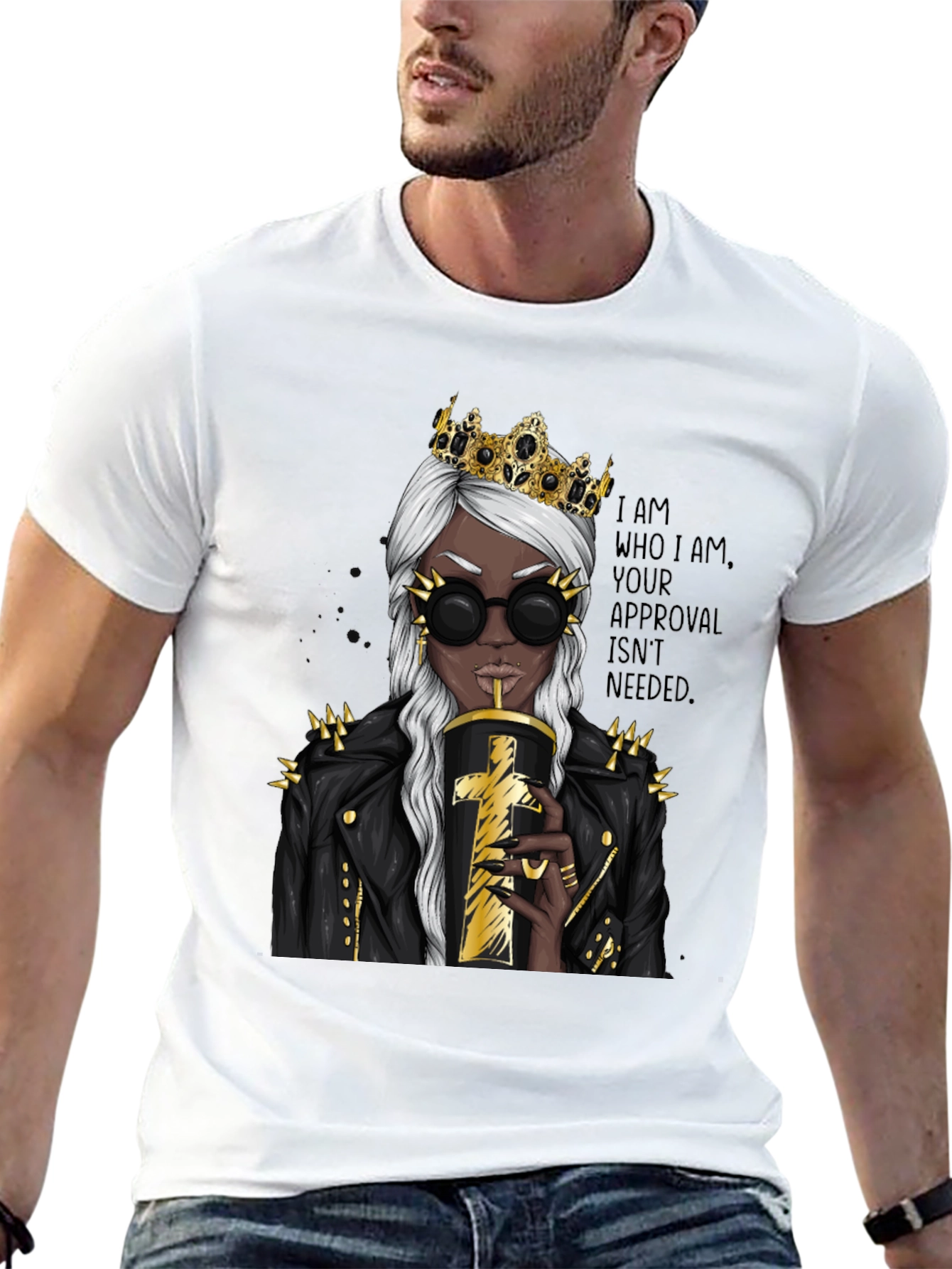 Queen Attitude Graphic T-Shirt - Black