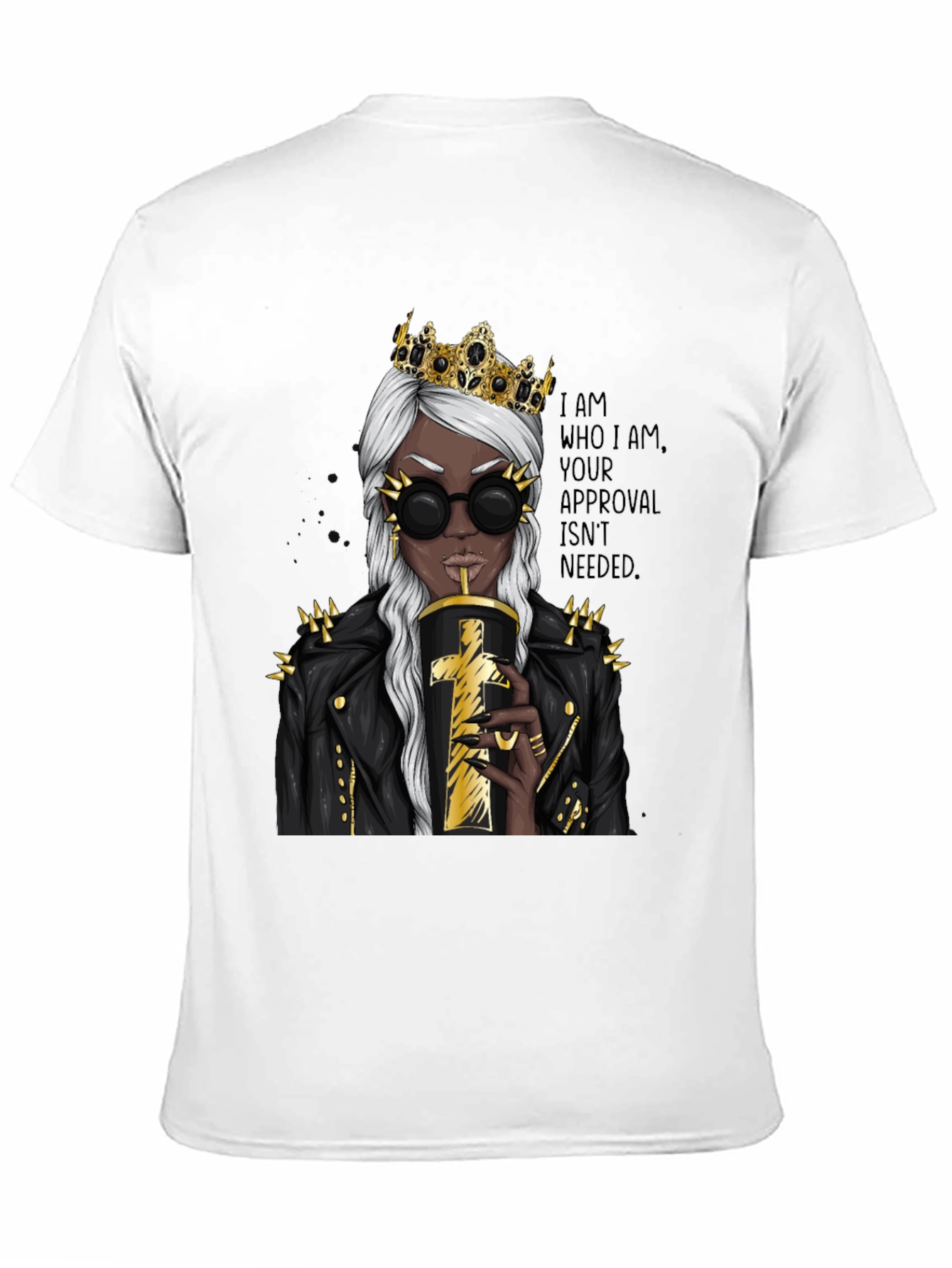 Queen Attitude Graphic T-Shirt - Black