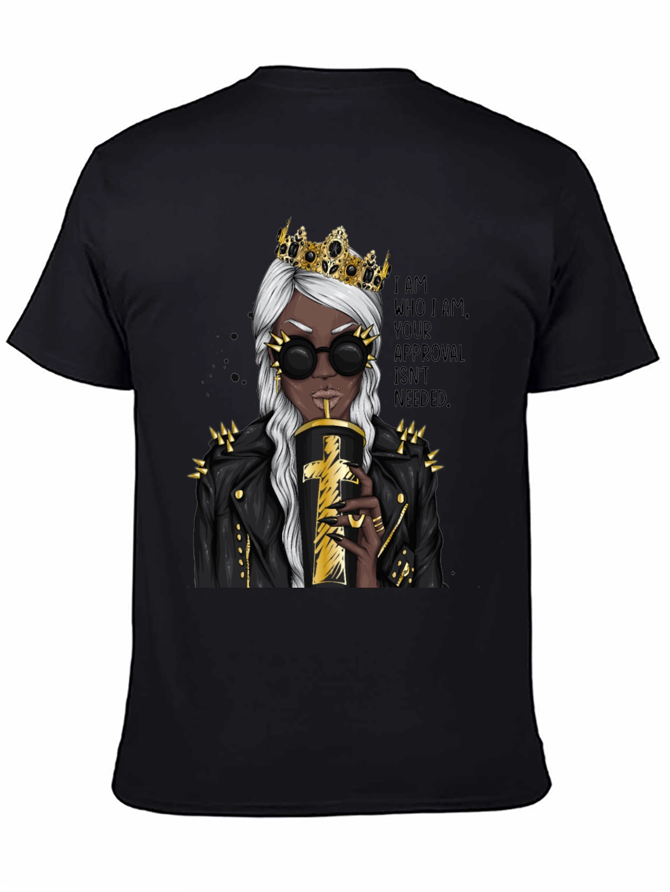 Queen Attitude Graphic T-Shirt - Black