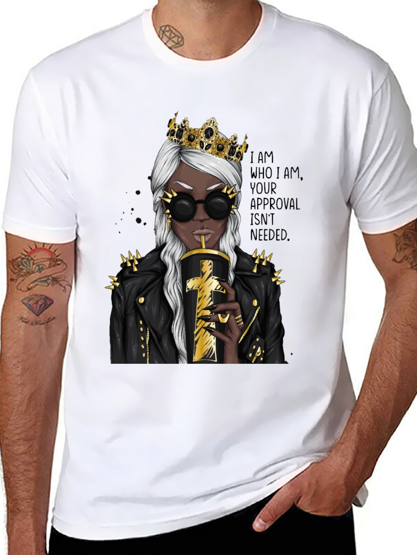 Queen Attitude Graphic T-Shirt - Black
