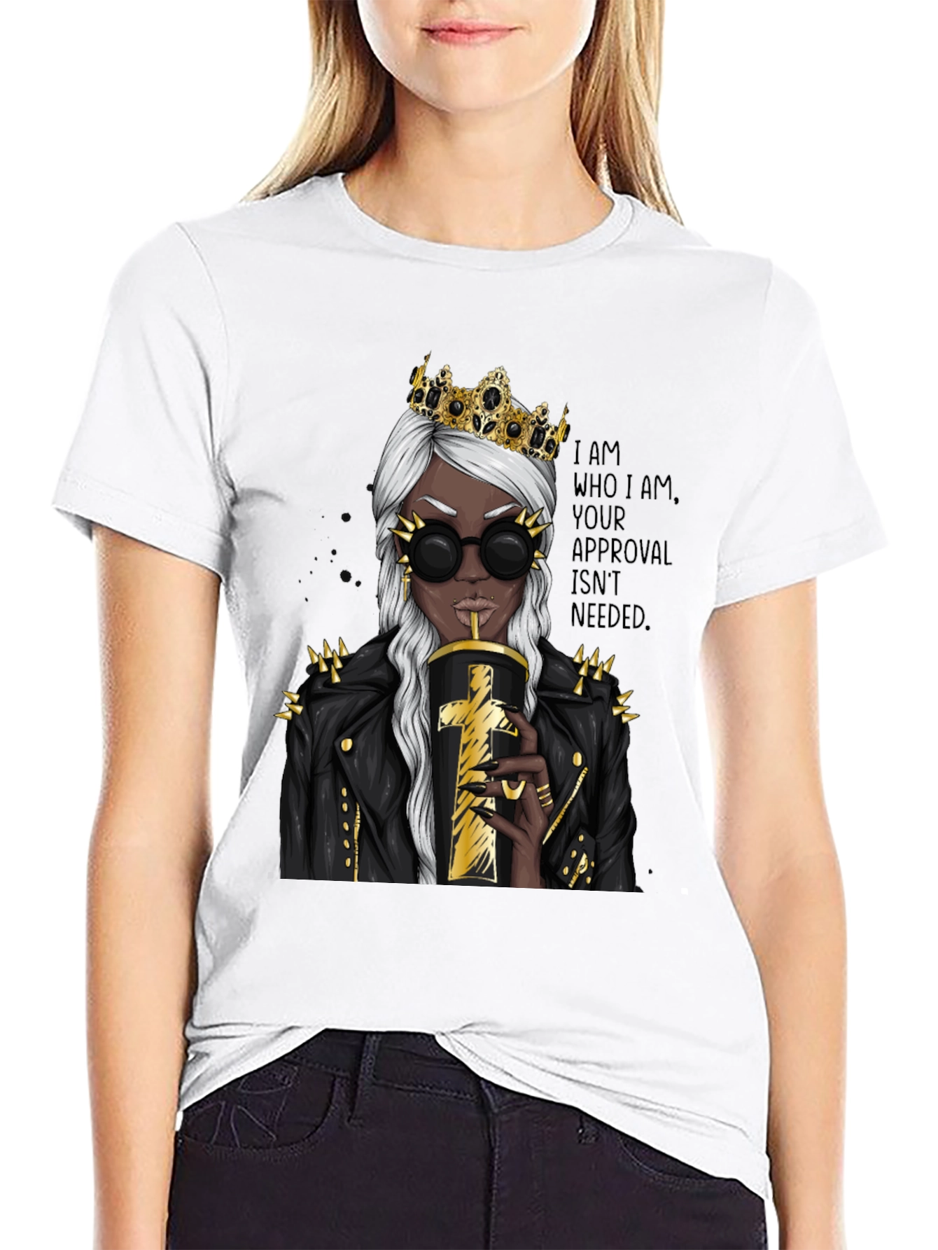 Queen Attitude Graphic T-Shirt - Black