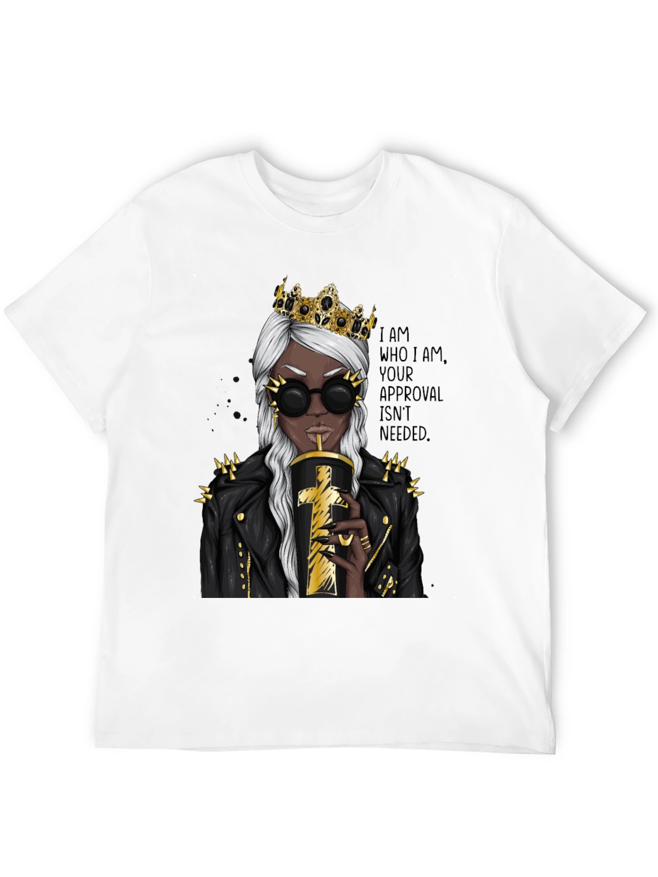 Queen Attitude Graphic T-Shirt - Black
