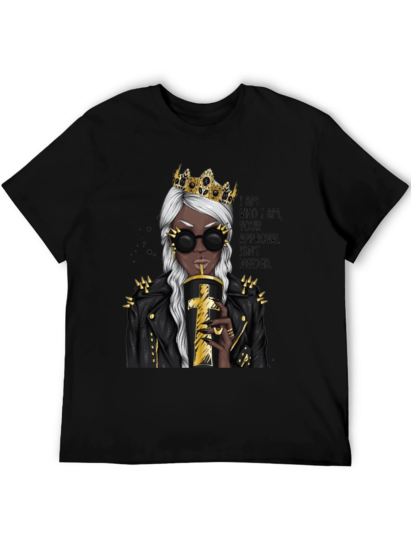 Queen Attitude Graphic T-Shirt - Black