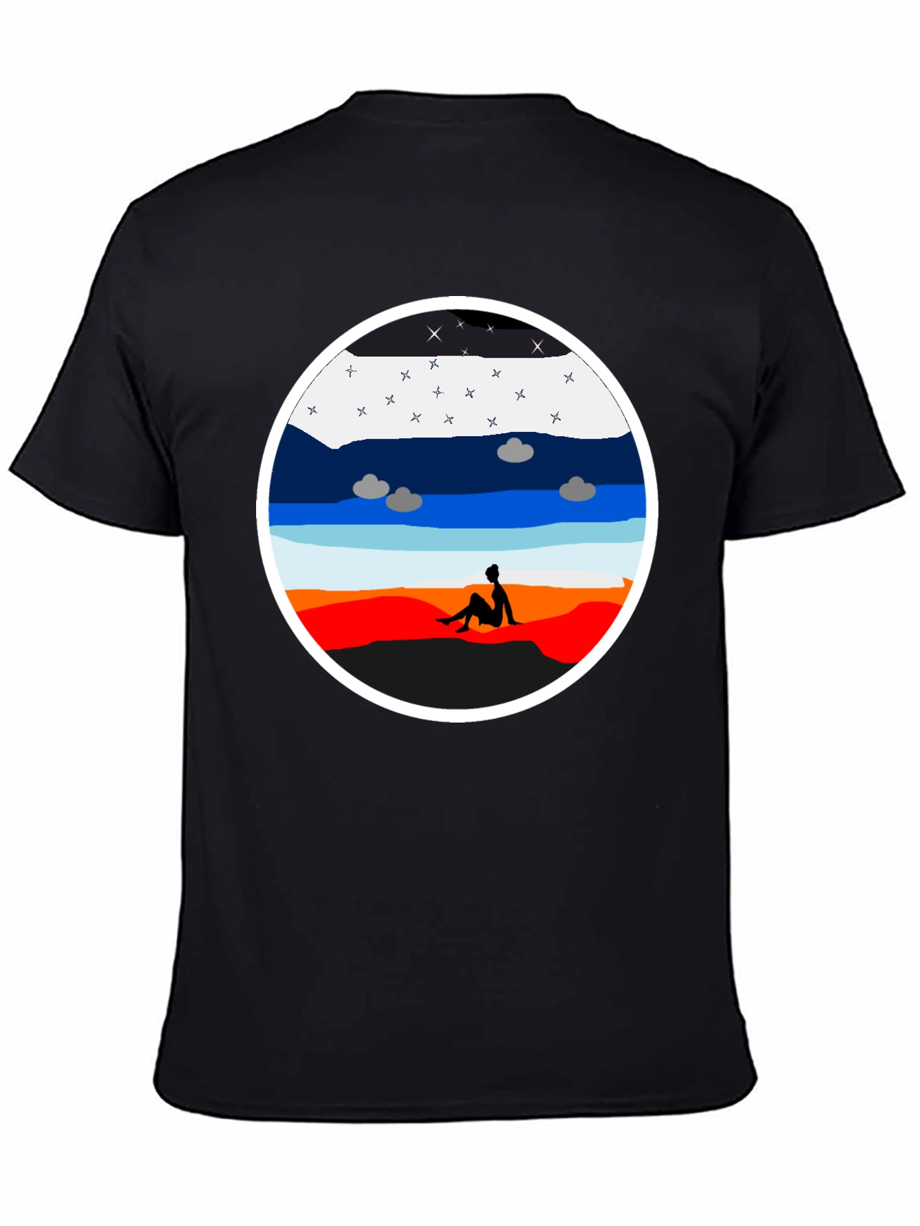 Sunset Silhouette Graphic Tee - Unisex Black T-Shirt